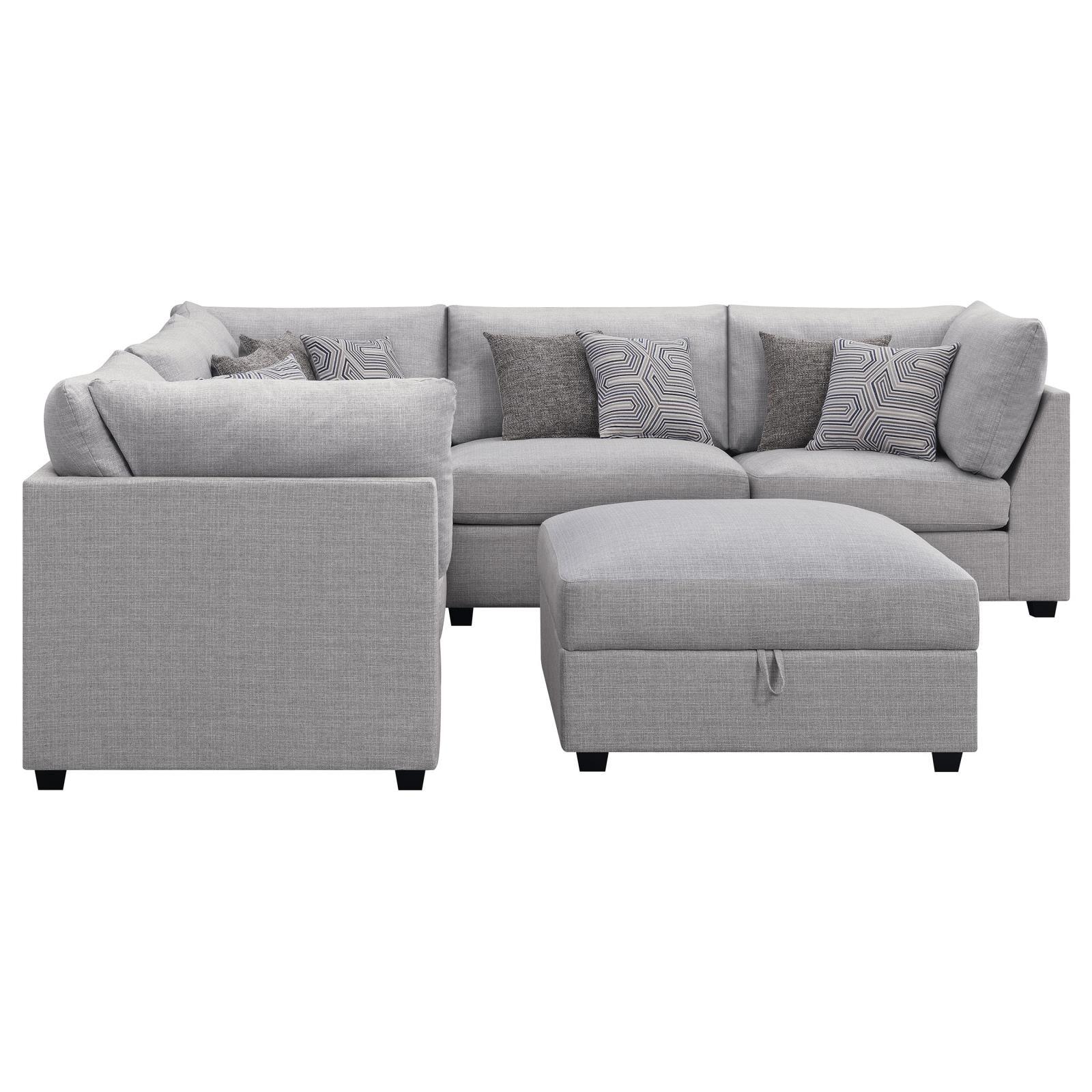 Cambria Grey 6-piece Upholstered Modular Sectional - Image 4