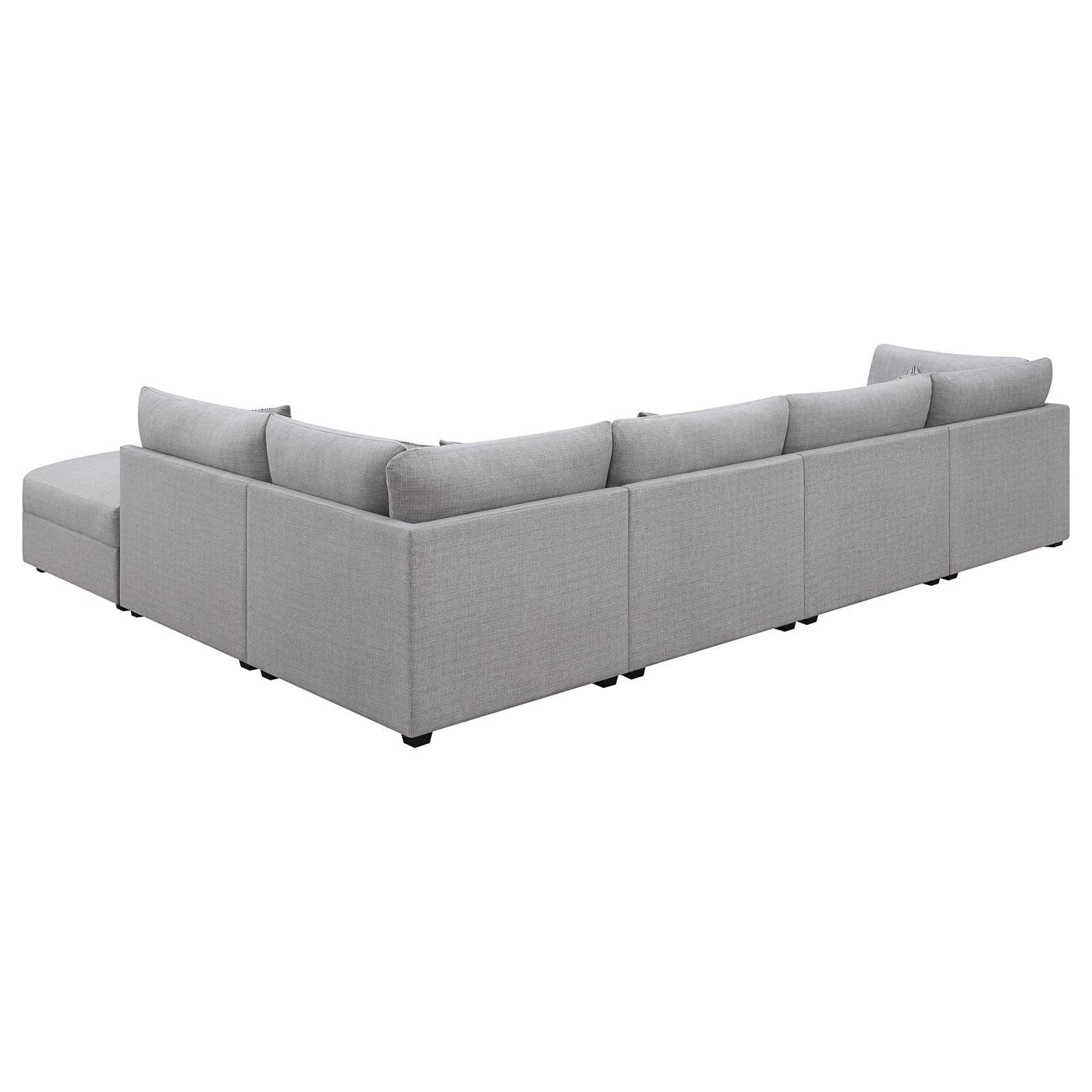 Cambria Grey 6-piece Upholstered Modular Sectional - Image 3