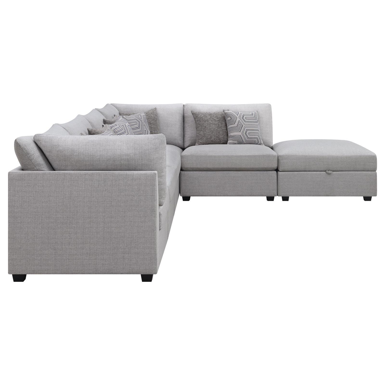 Cambria Grey 6-piece Upholstered Modular Sectional - Image 4