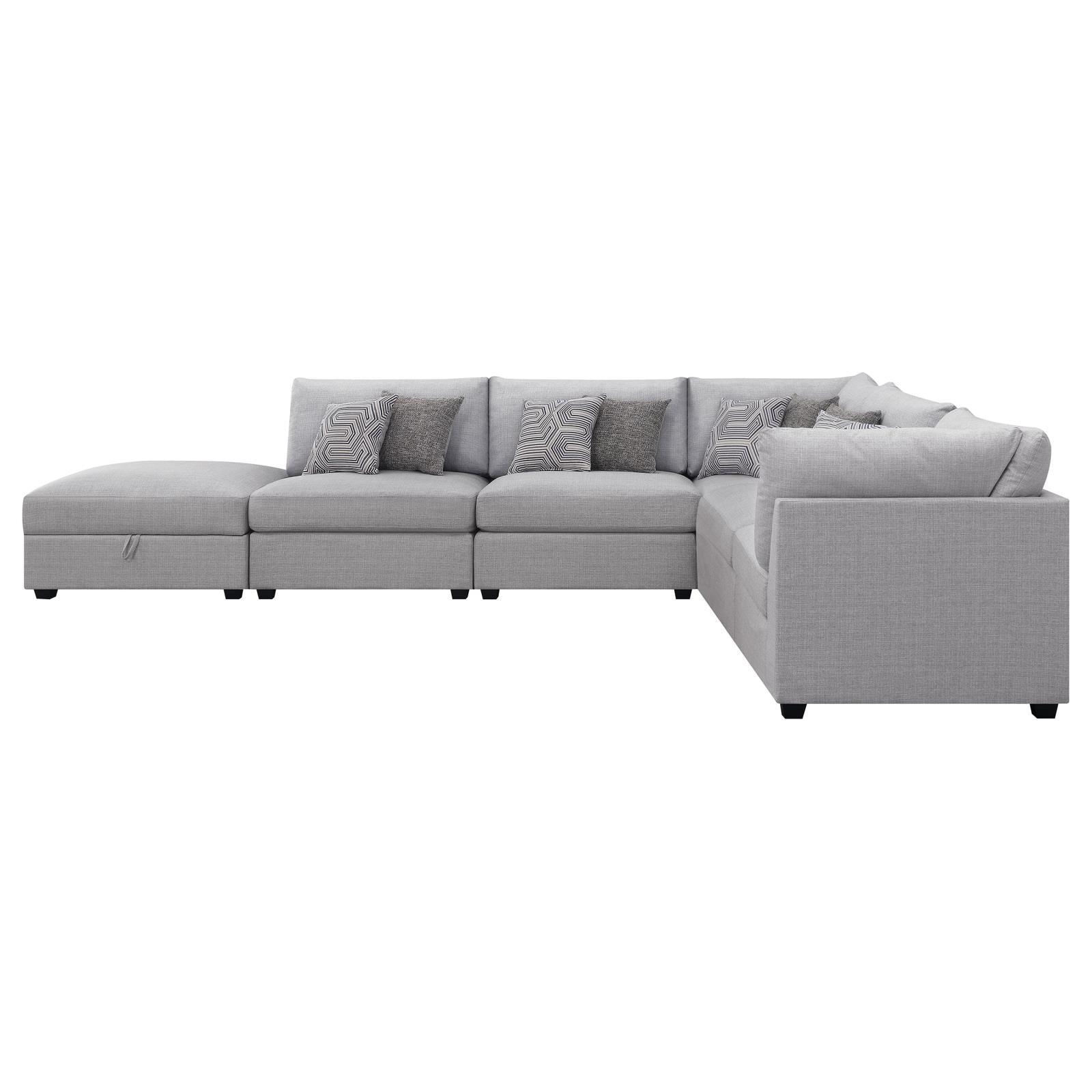 Cambria Grey 6-piece Upholstered Modular Sectional - Image 6