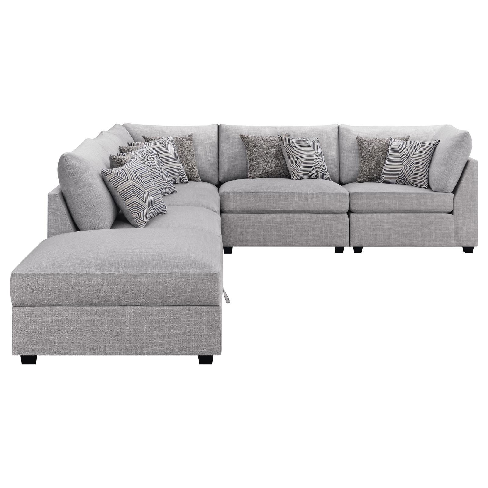 Cambria Grey 6-piece Upholstered Modular Sectional - Image 7