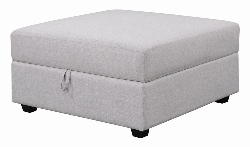 Cambria Gray Square Storage Ottoman - Image 3