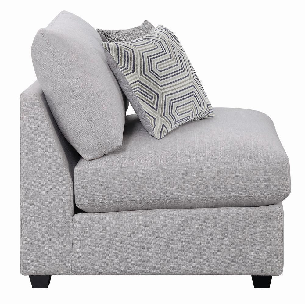 Cambria Gray Upholstered Armless Chair - Image 5