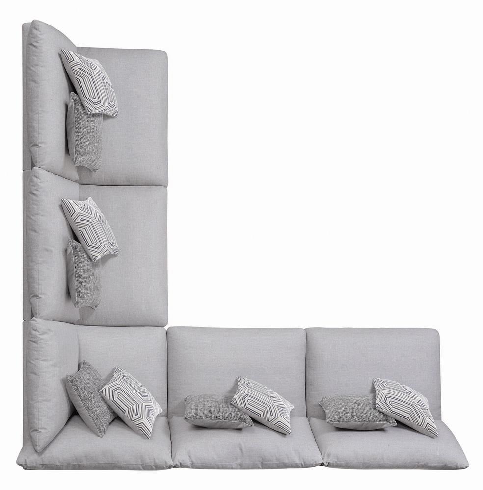 Cambria Gray Upholstered Armless Chair - Image 6