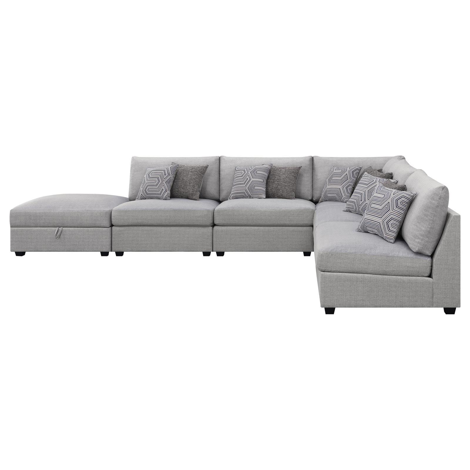 Cambria Grey 6-piece Upholstered Modular Sectional - Image 2