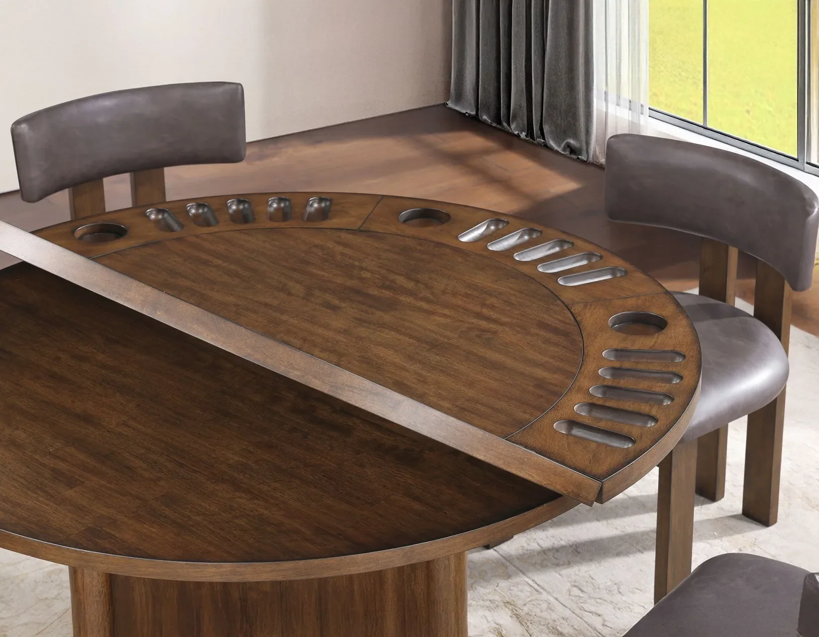 Cambridge Burnished Chestnut Dining Set with Folding Removable Game Top - Image 23