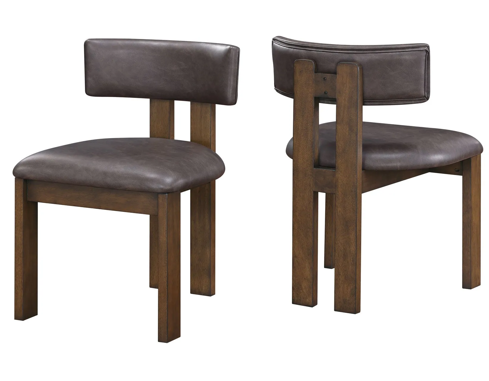 Cambridge Burnished Chestnut Vegan Leather Side Chair, Set of 2 - Image 2