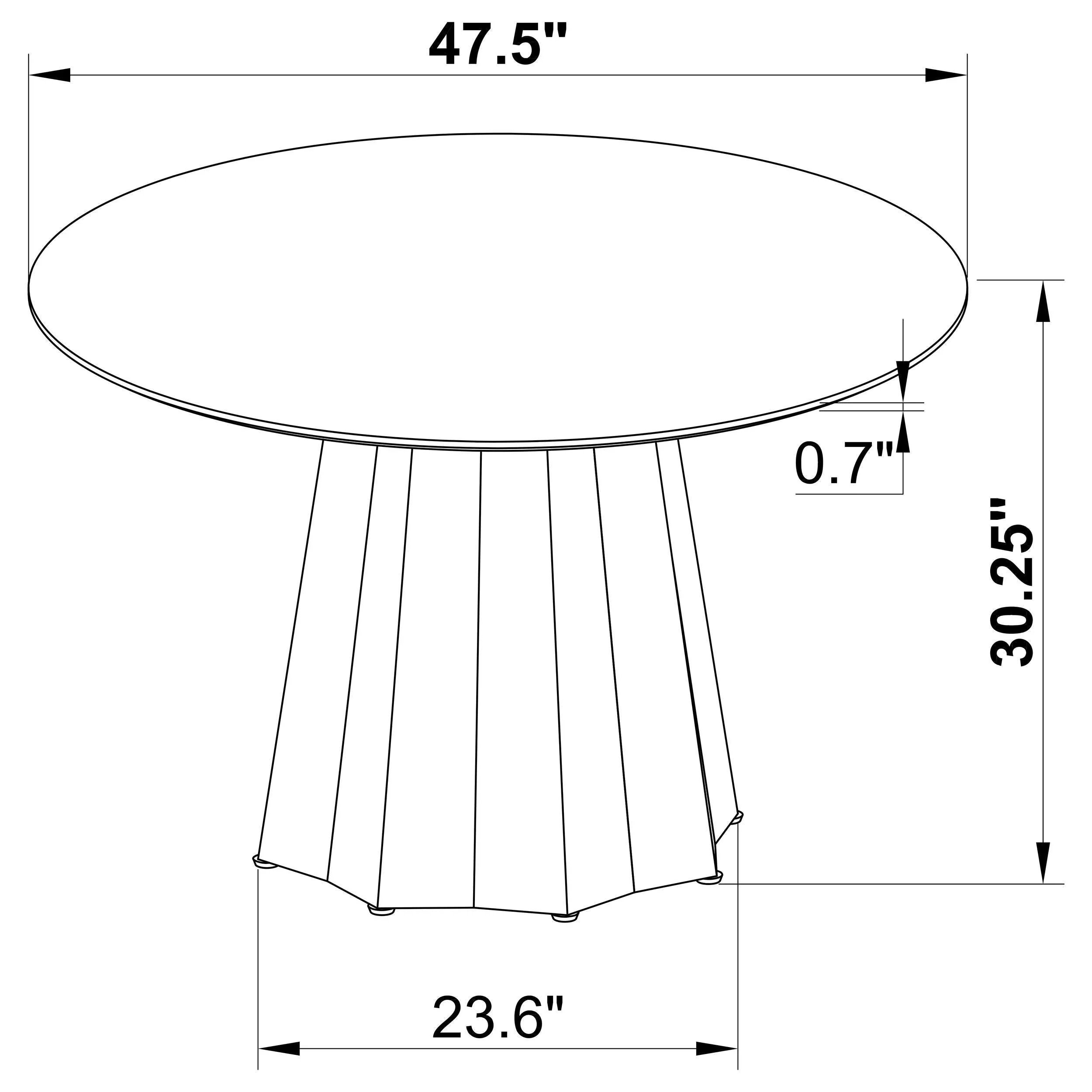 Camden Black/Cream 5-Piece Round Dining Set - Image 11