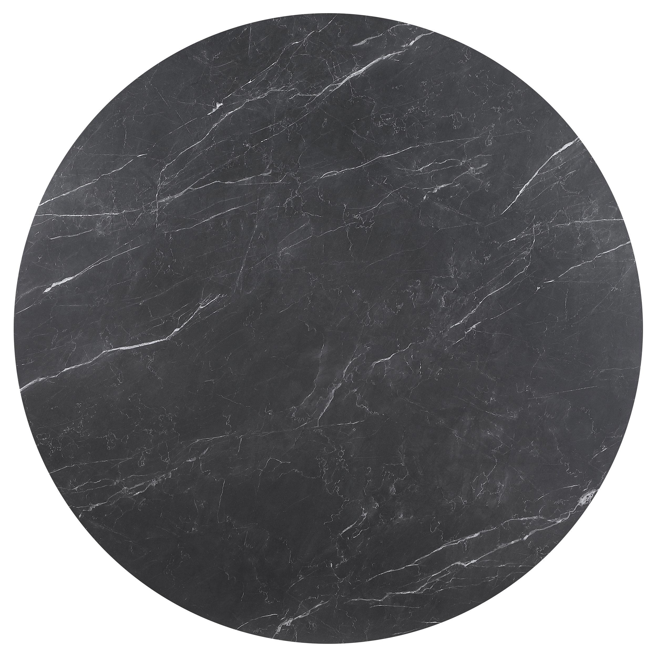 Camden Black Round 48-inch Faux Marble Top Dining Table - Image 3