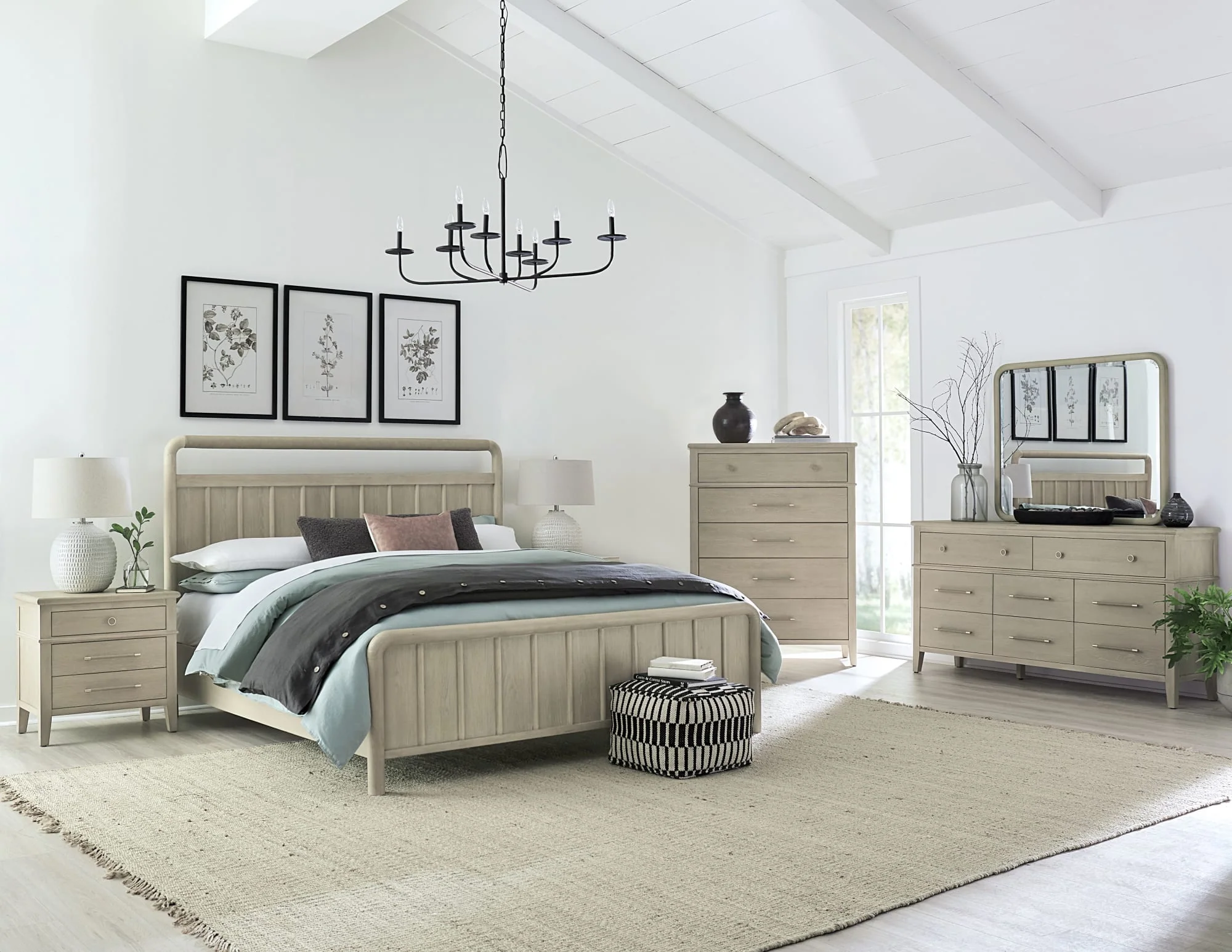 Camden Chai Five Drawer Oak Wood Chest - Image 5