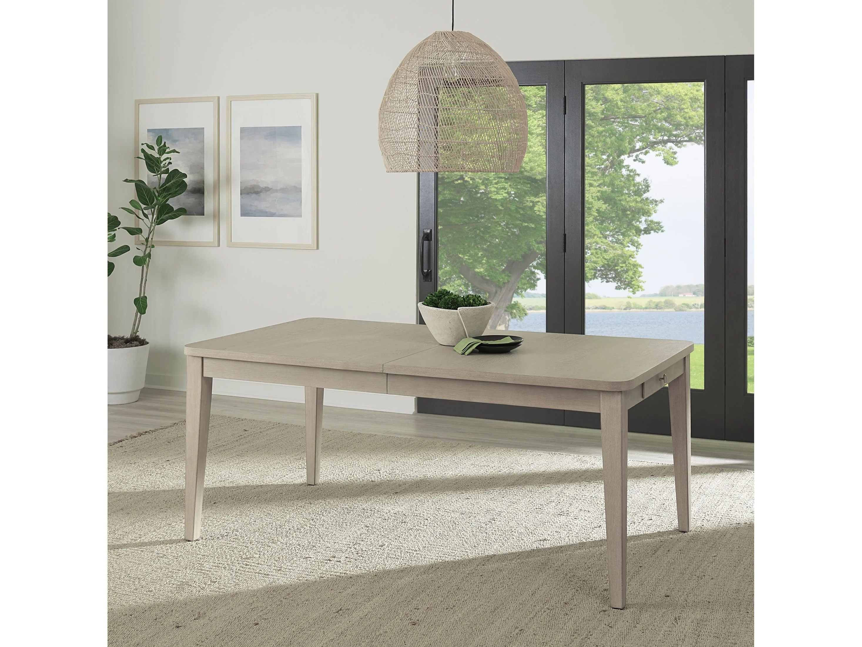 Camden Chai Two Drawer Extendable Dining Table