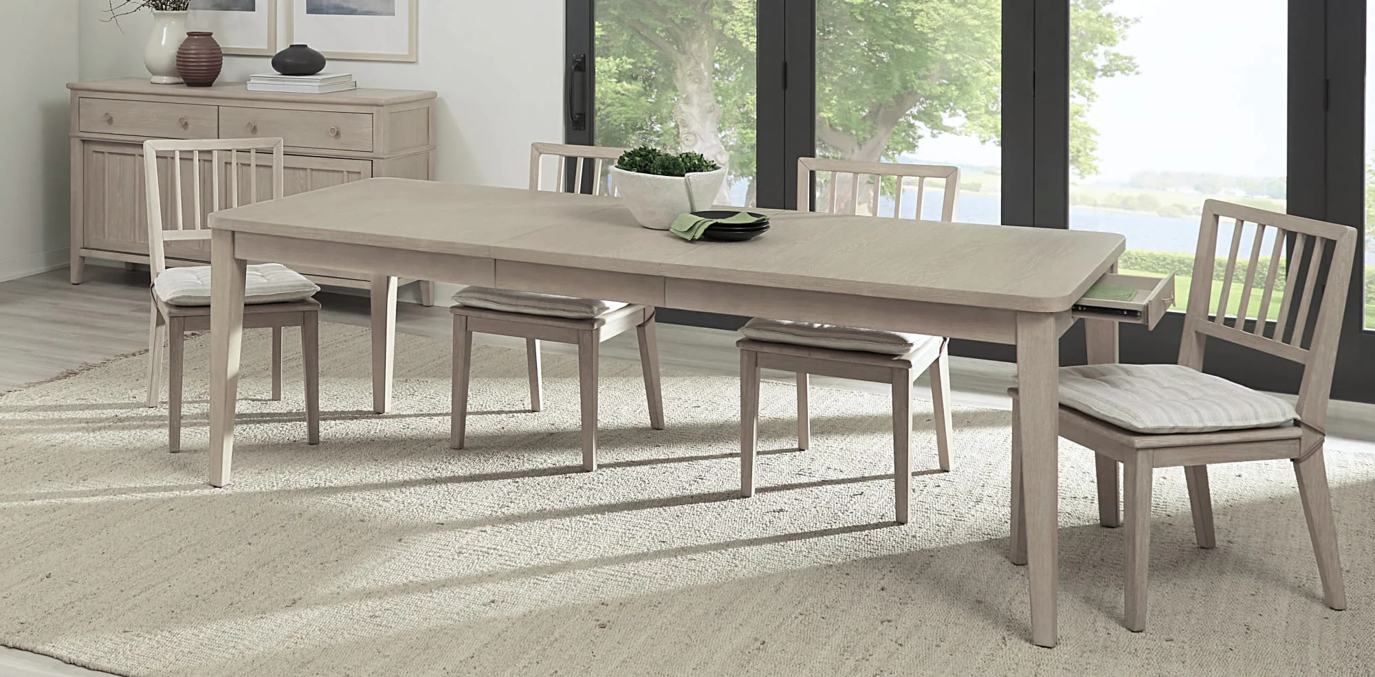 Camden Chai Two Drawer Extendable Dining Table - Image 9