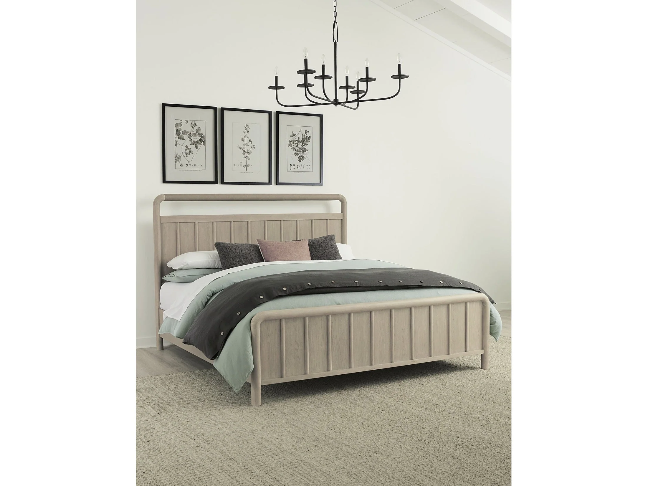 Camden Shiplap Oak Wood California King Platform Bed in Chai