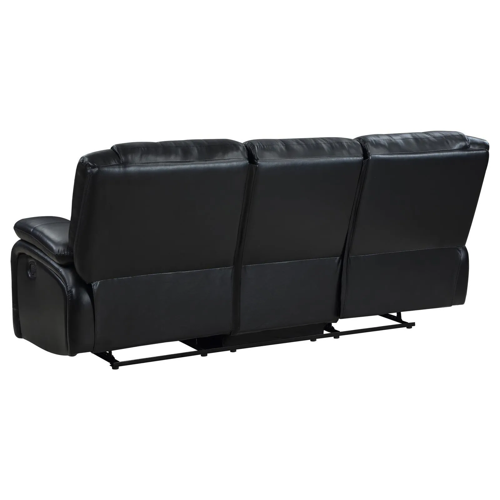 Camila Black 3-piece Upholstered Motion Reclining Sofa Set - Image 4