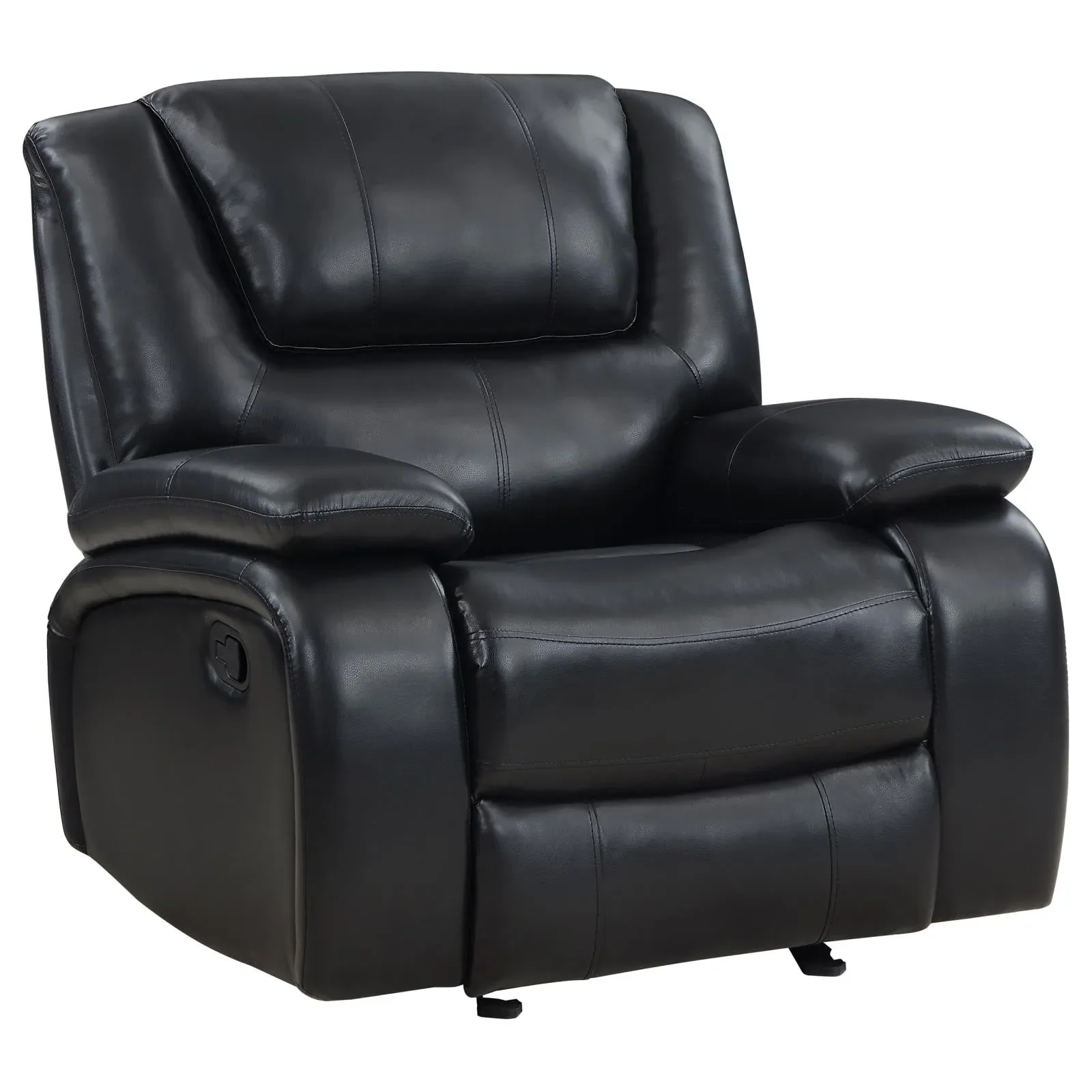 Camila Black Upholstered Manual Reclining Living Room Set - Image 13