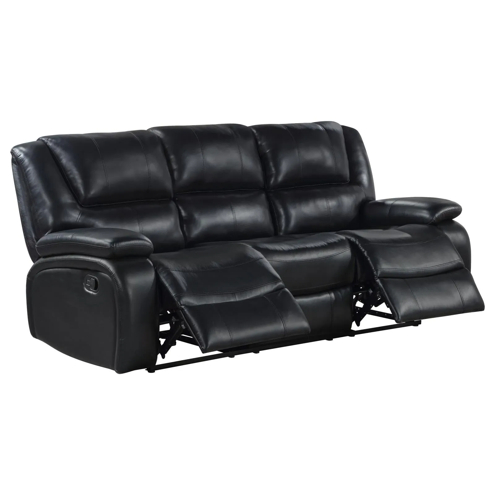 Camila Black Upholstered Manual Reclining Living Room Set - Image 6