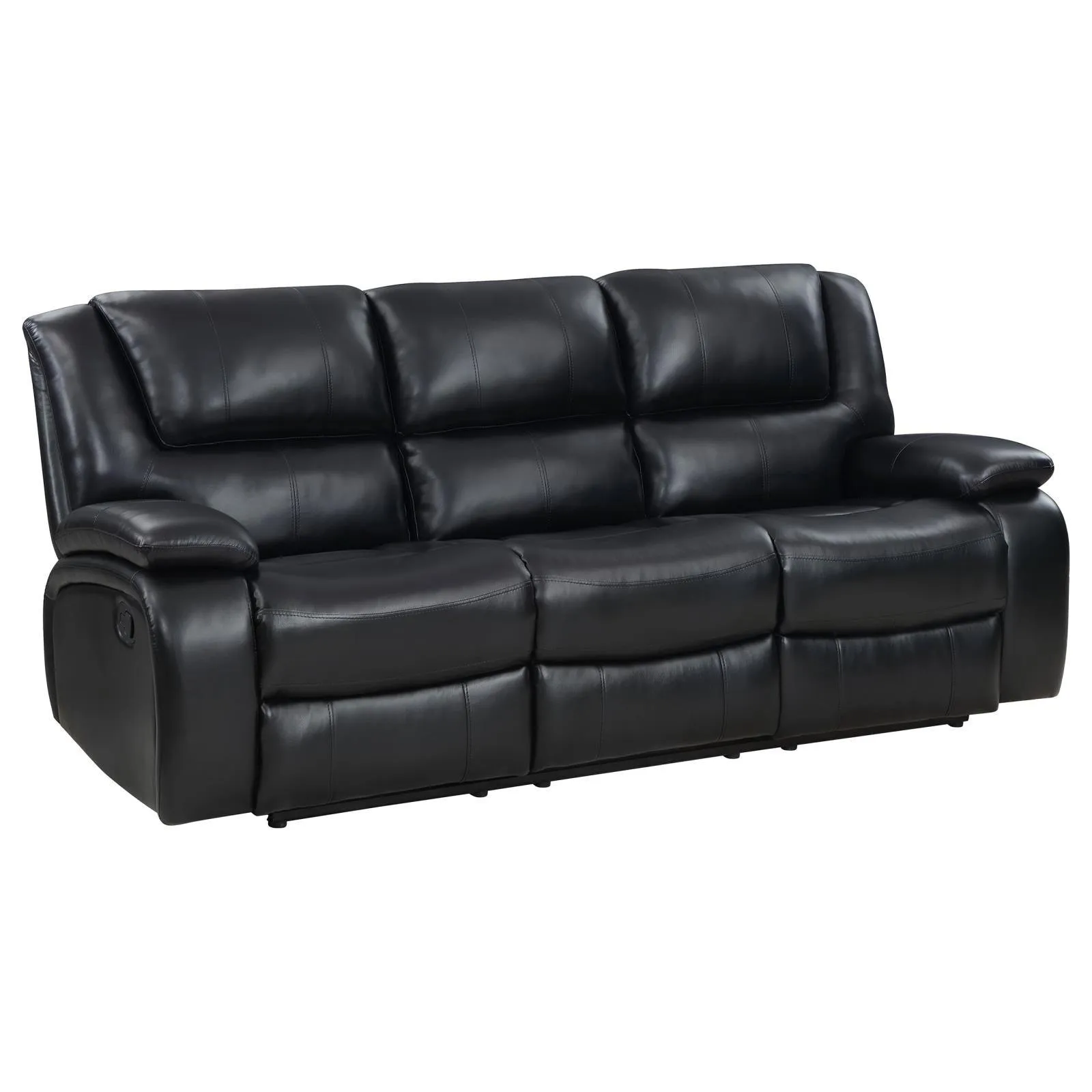 Camila Black Upholstered Motion Reclining Sofa - Image 4
