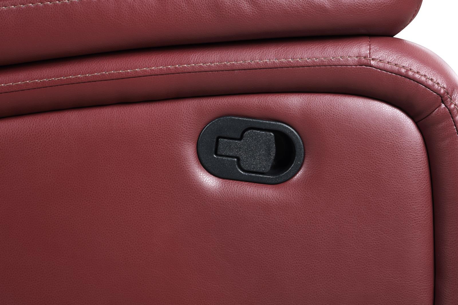Camila Red Faux Leather 2-piece Upholstered Reclining Sofa Set - Image 10
