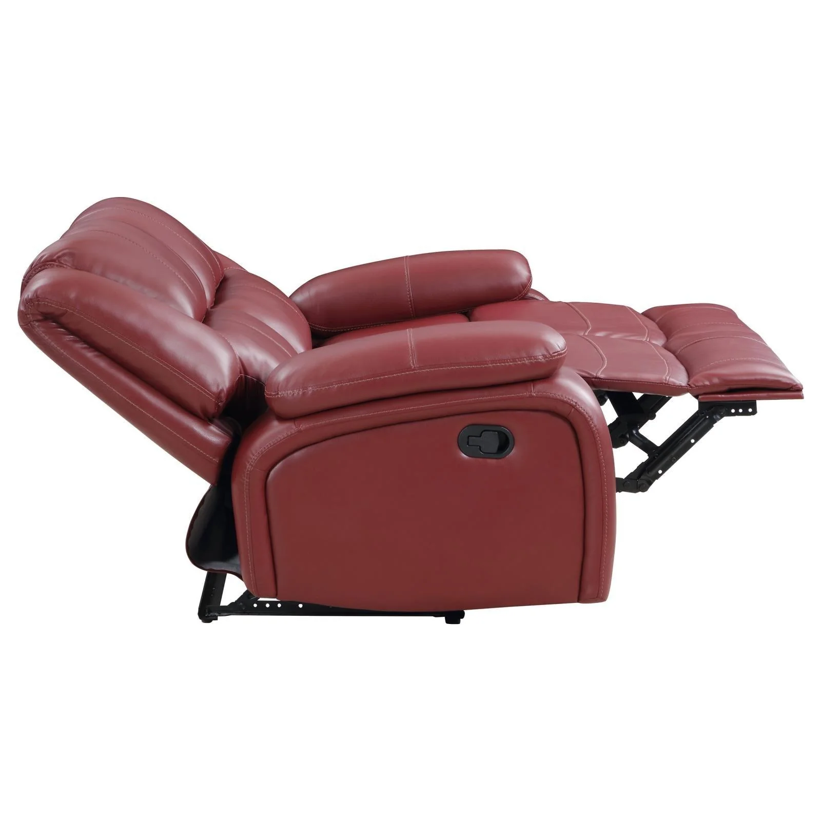 Camila Red Faux Leather 2-piece Upholstered Reclining Sofa Set - Image 9
