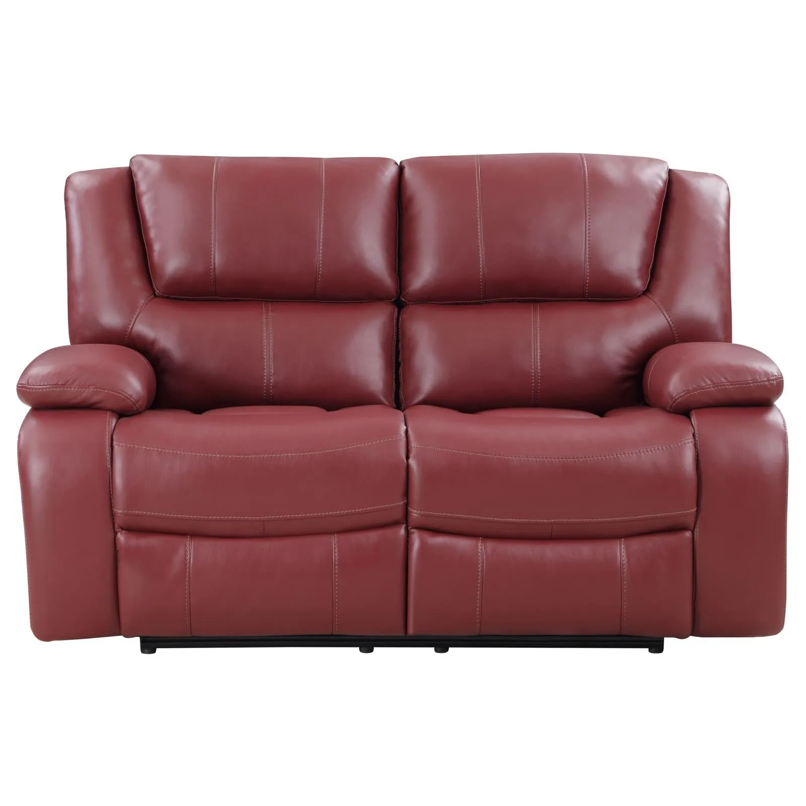 Camila Red Faux Leather Reclining Living Room Set - Image 10