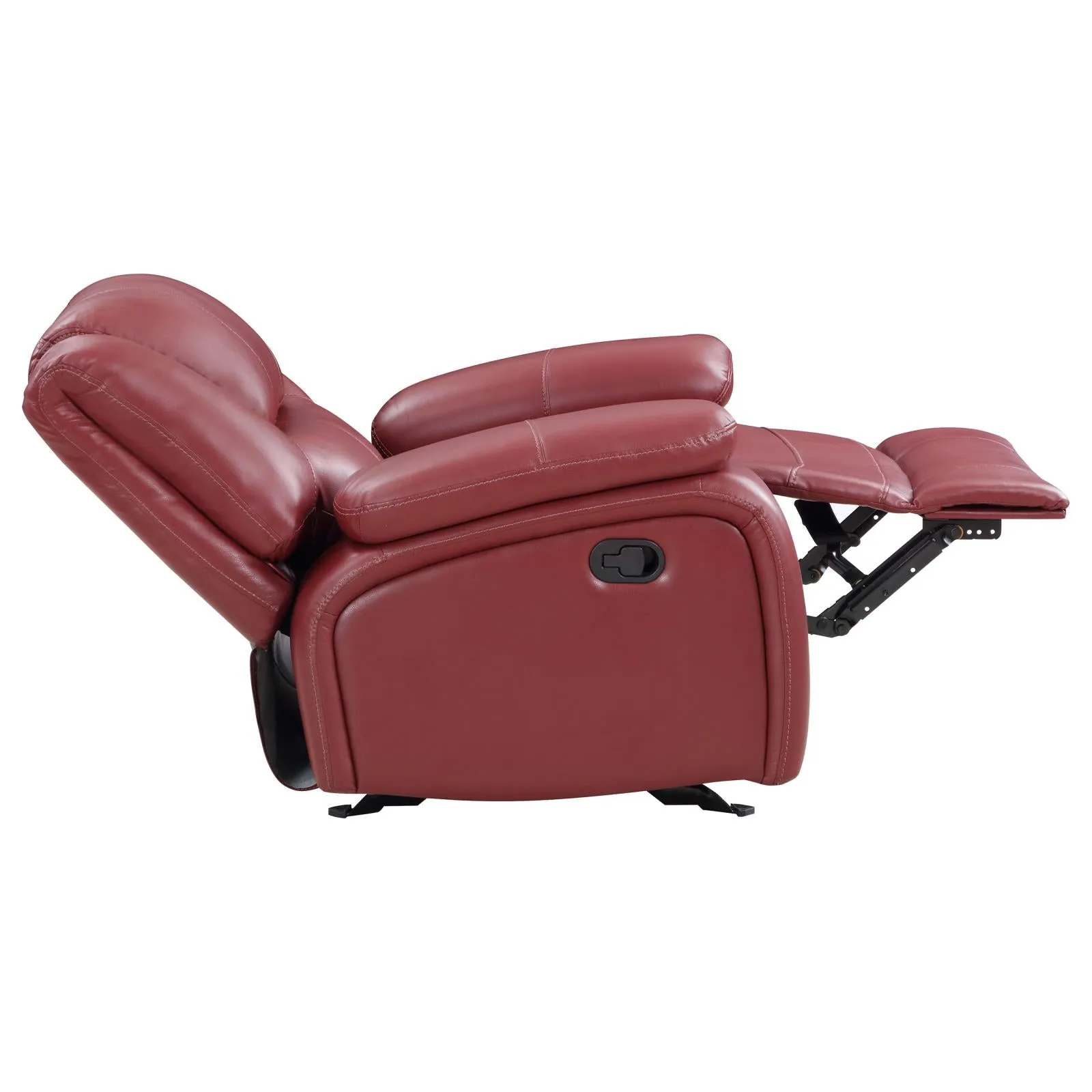 Camila Red Faux Leather Reclining Living Room Set - Image 16