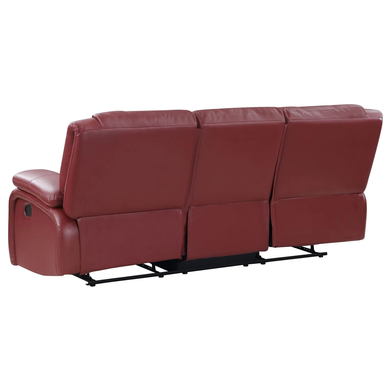Camila Red Faux Leather Reclining Living Room Set - Image 7