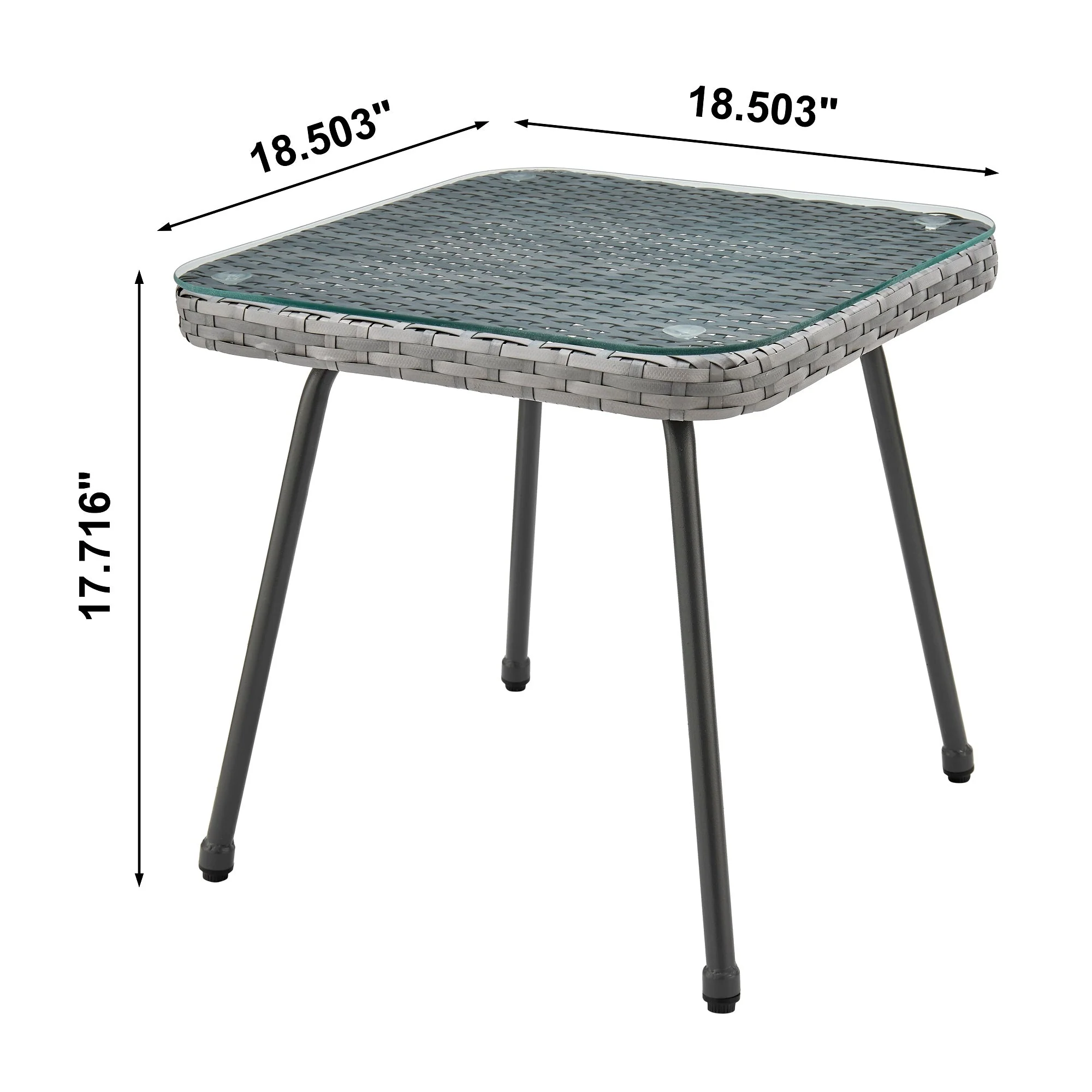 Cannes Patio 2-Person Seating Group with End Table with Cream Cushions - Image 4