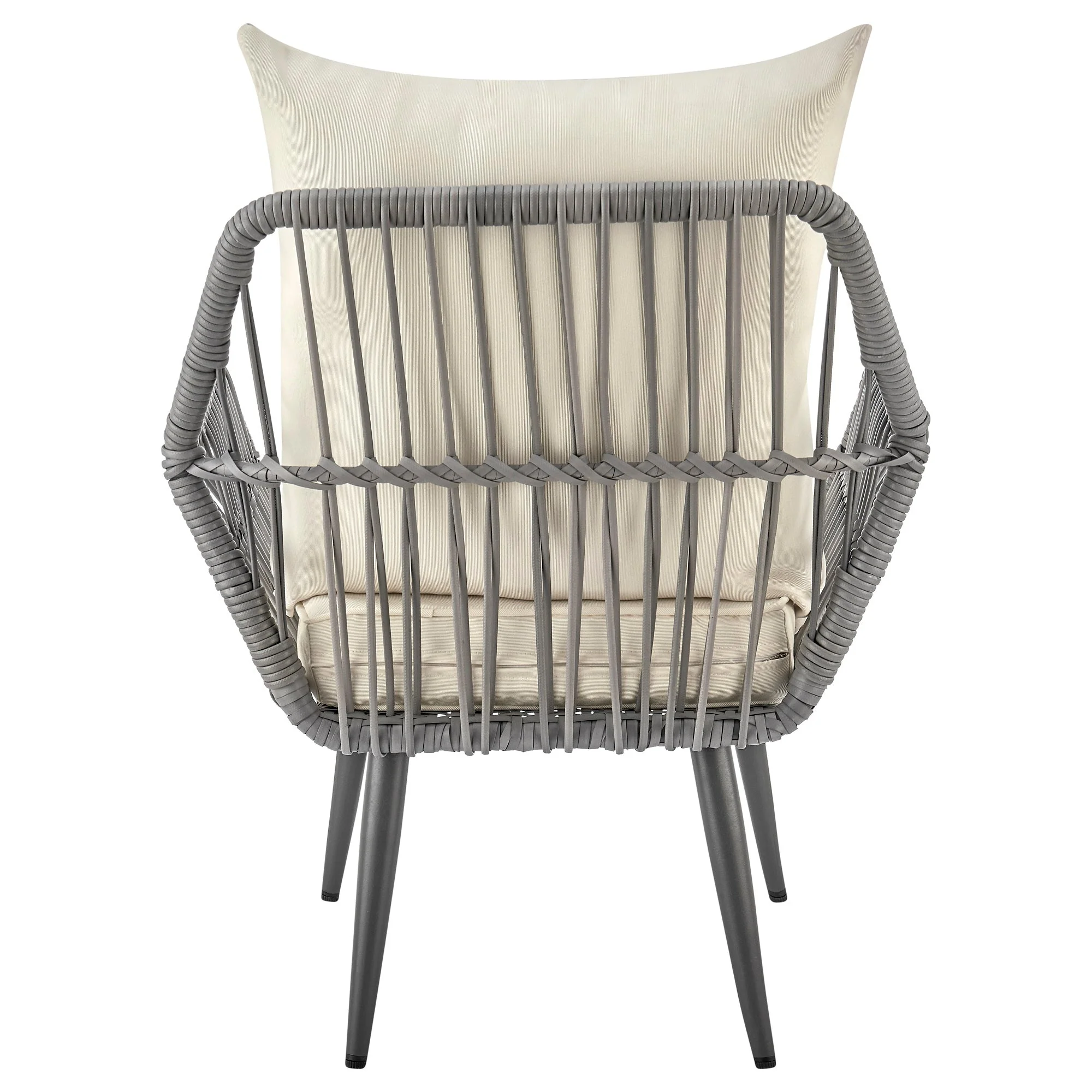 Cannes Patio 2-Person Seating Group with End Table with Cream Cushions - Image 9