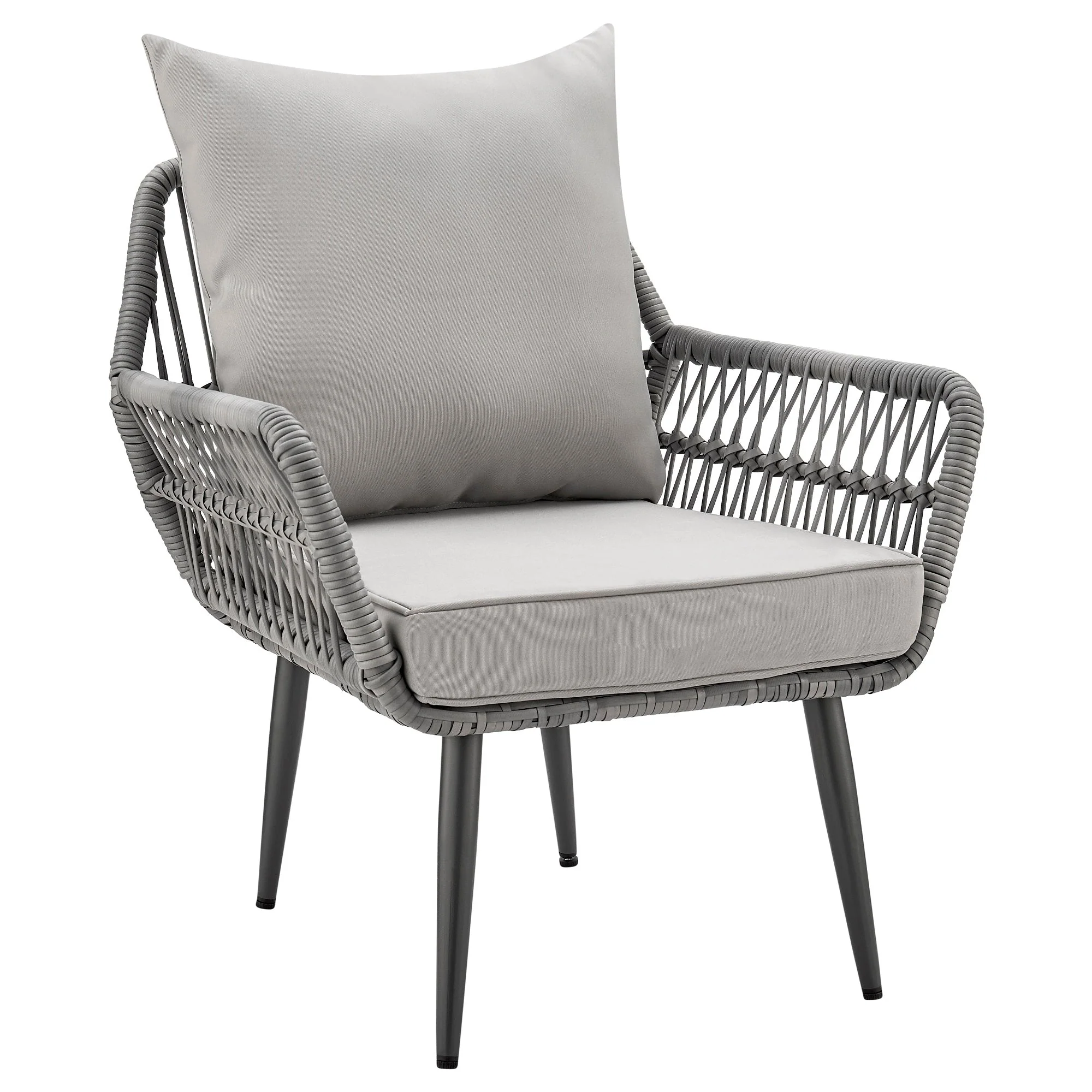 Cannes Patio 2-Person Seating Group with End Table with Grey Cushions - Image 6