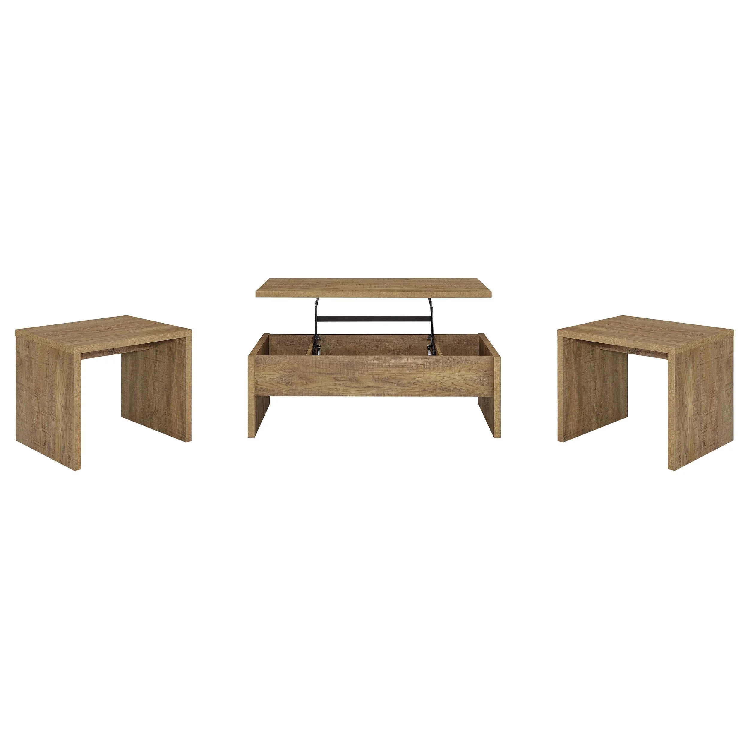 Canoga Mango 3-Piece Lift Top Cocktail Coffee Table Set - Image 2