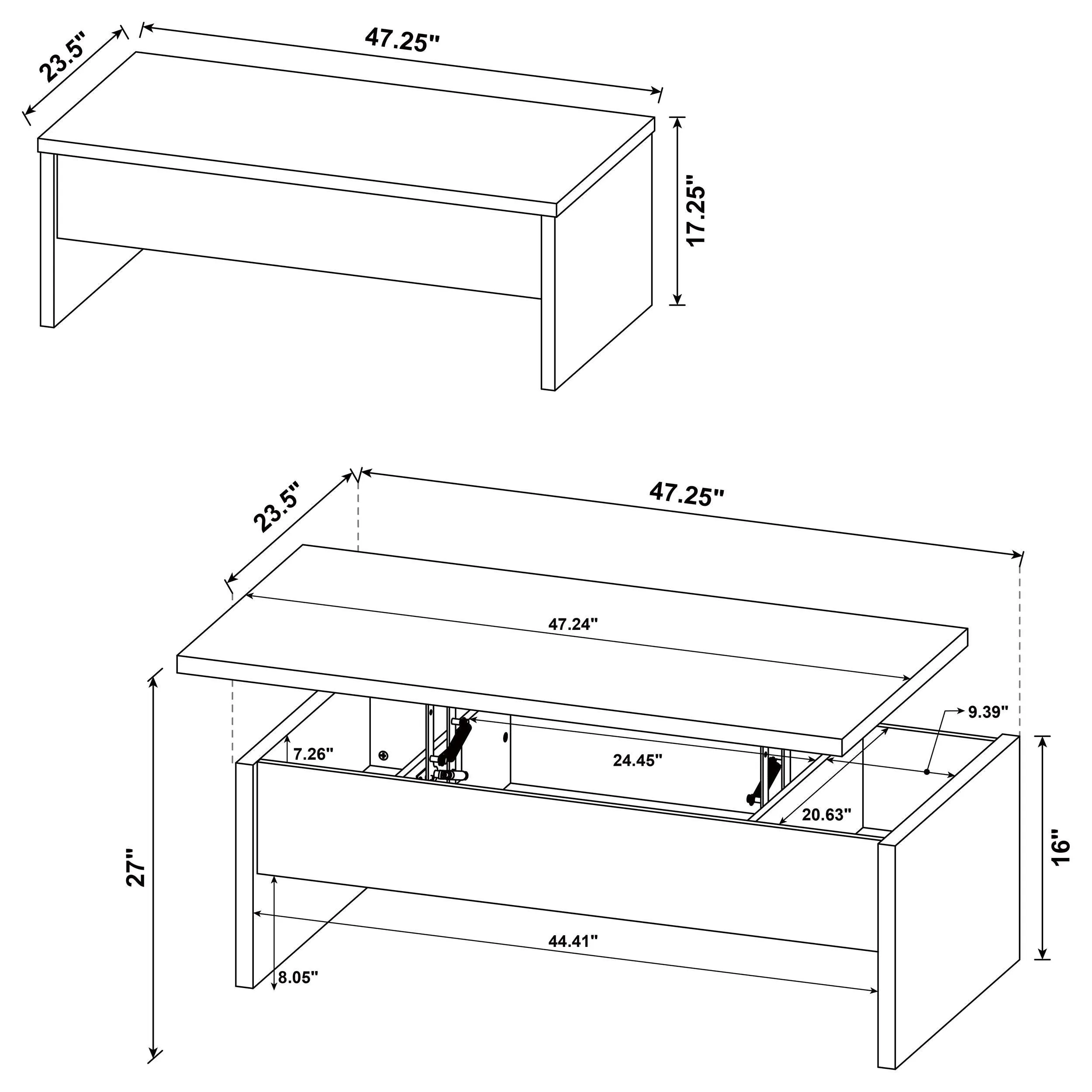 Canoga Mango Engineered Wood Lift Top Cocktail Coffee Table - Image 11