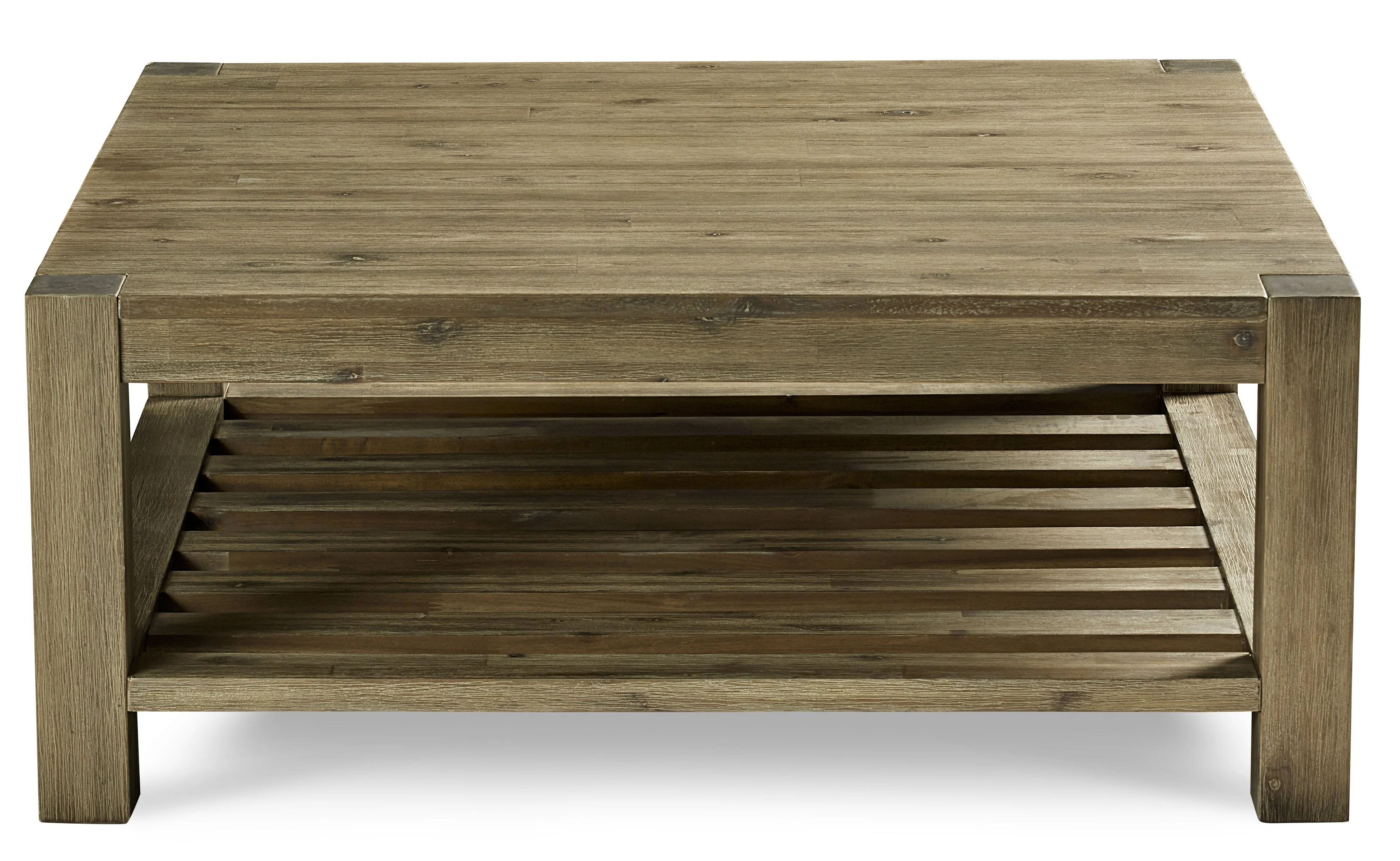 Canyon Solid Wood Square Coffee Table in Washed Grey - Image 3