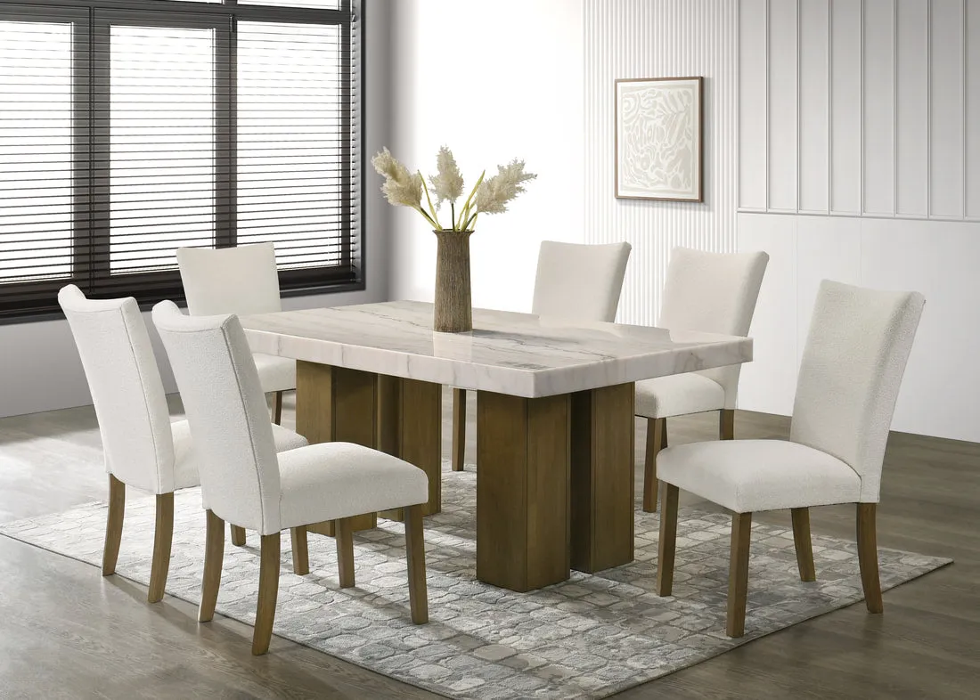 Capri Genuine Marble 7-Piece Dining Room Set