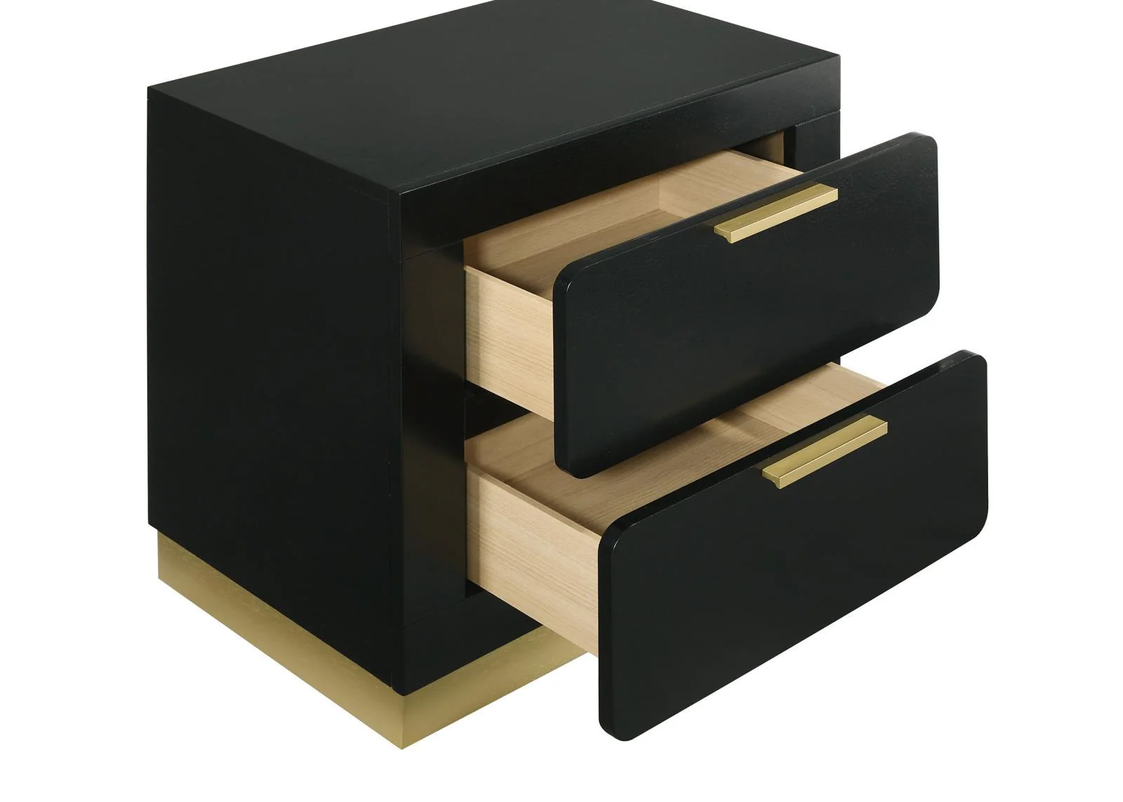 Caraway Black 2-drawer Nightstand Bedside Table - Image 10