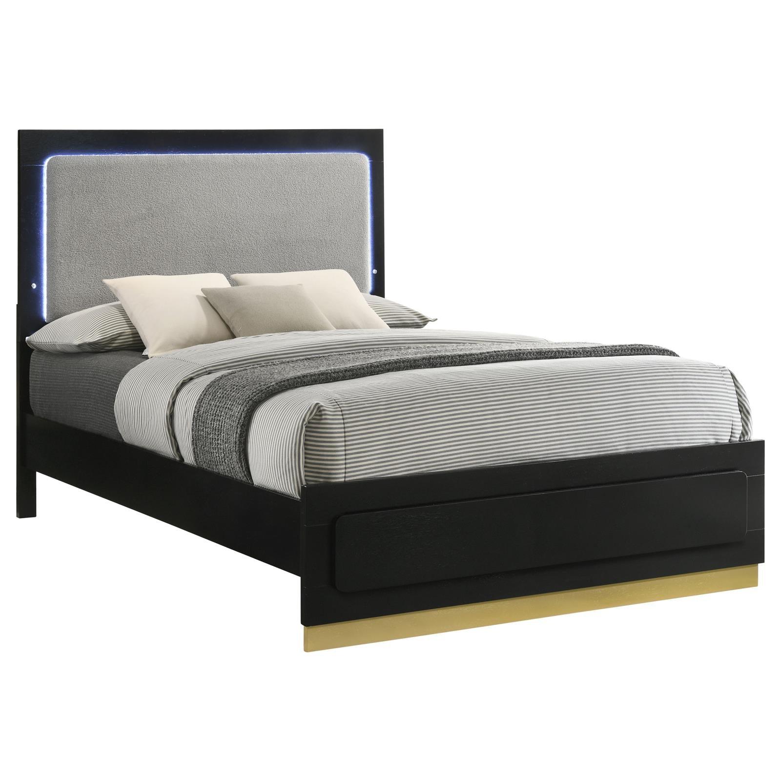 Caraway Black and Gray Eastern King Bed with LED Headboard - Image 2