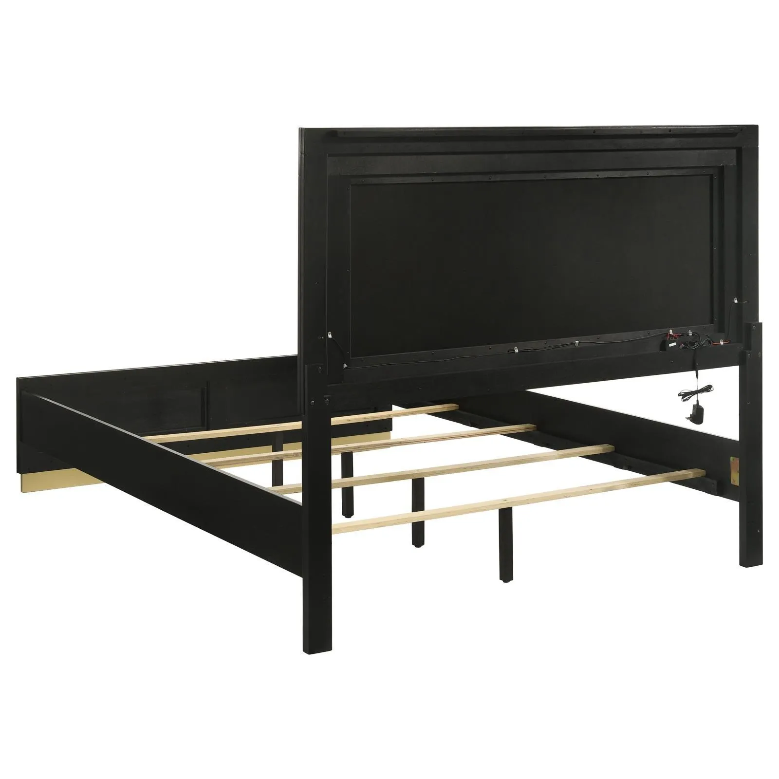 Caraway Black and Grey Queen Bed with LED Headboard - Image 3