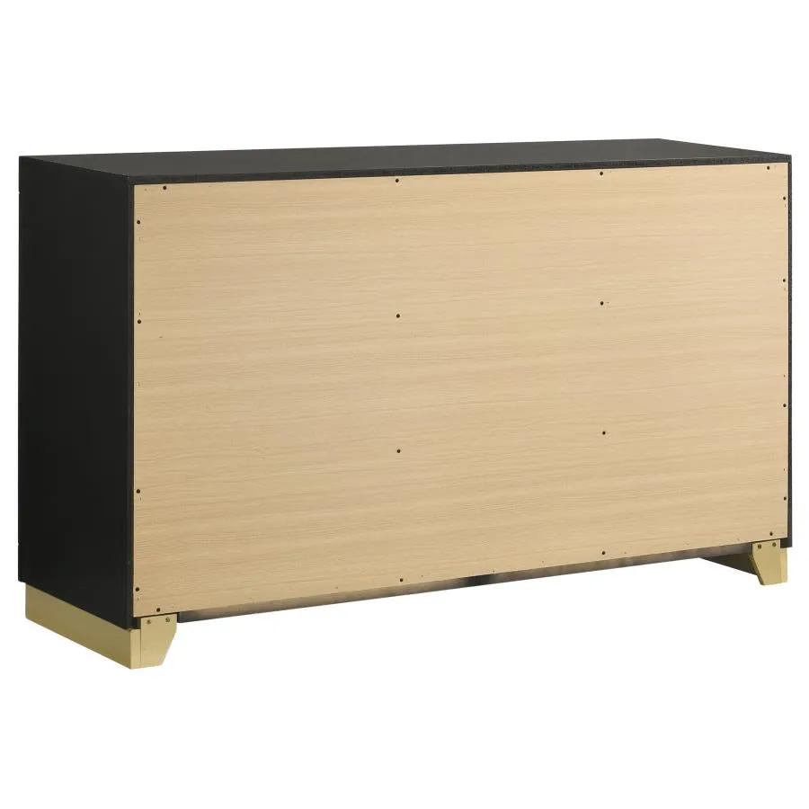 Caraway Black/Grey 5-Piece Queen Bedroom Set with LED Headboard - Image 8