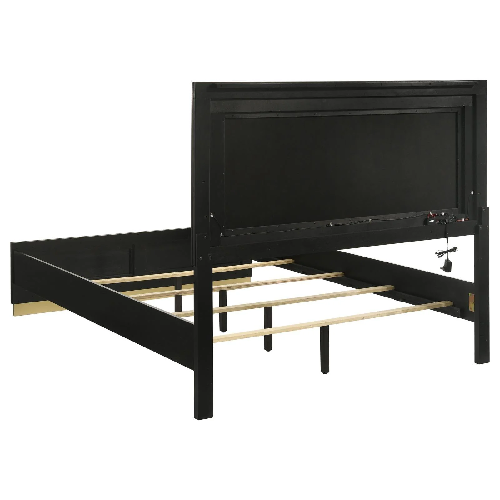 Caraway California King Bed with LED Headboard Black and Grey - Image 3