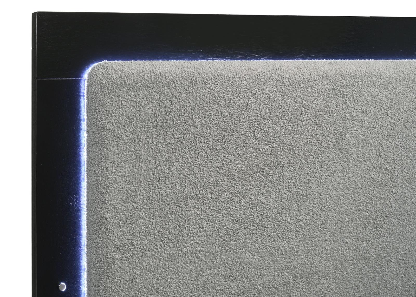 Caraway California King Bed with LED Headboard Black and Grey - Image 4
