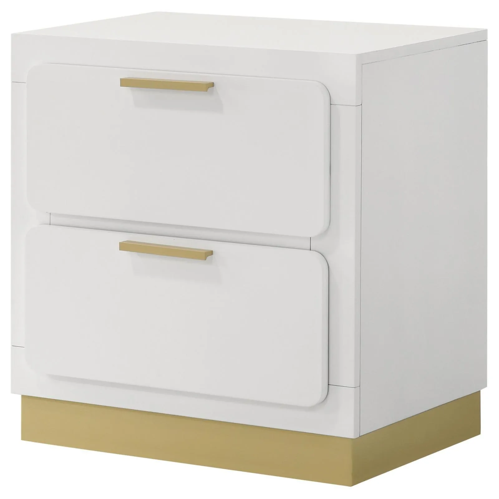 Caraway White 2-drawer Nightstand Bedside Table - Image 3