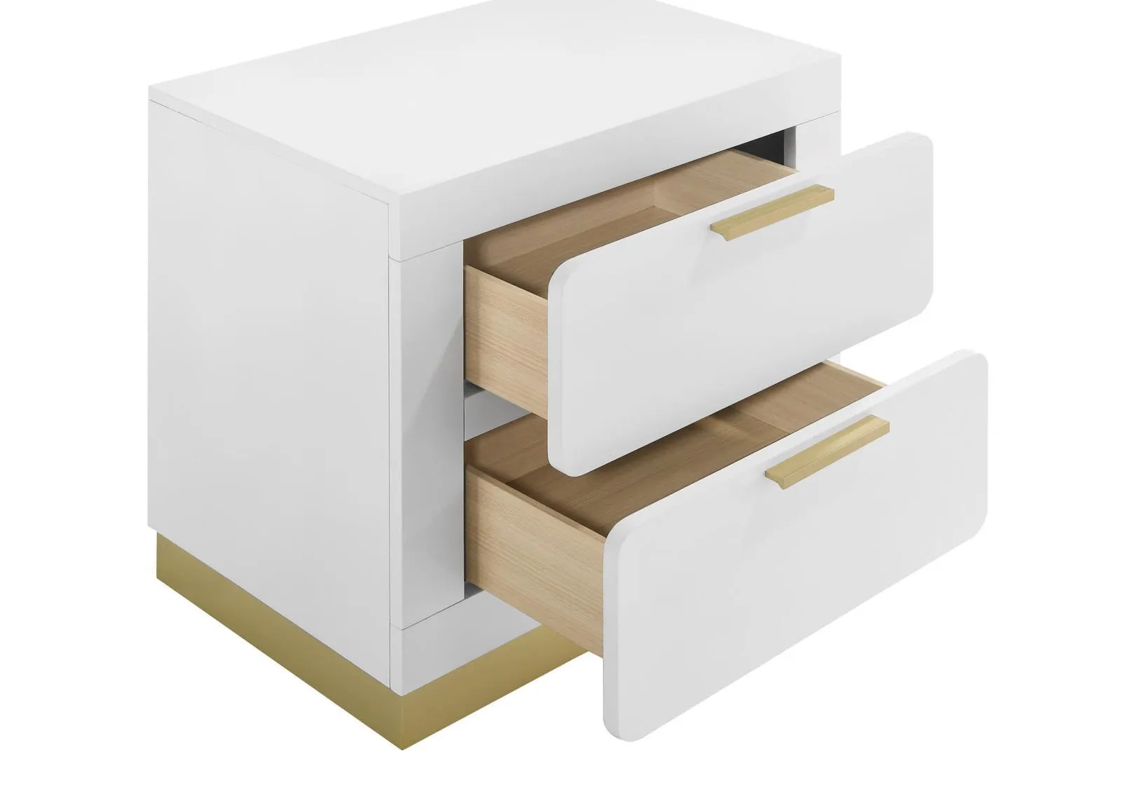 Caraway White 2-drawer Nightstand Bedside Table - Image 9