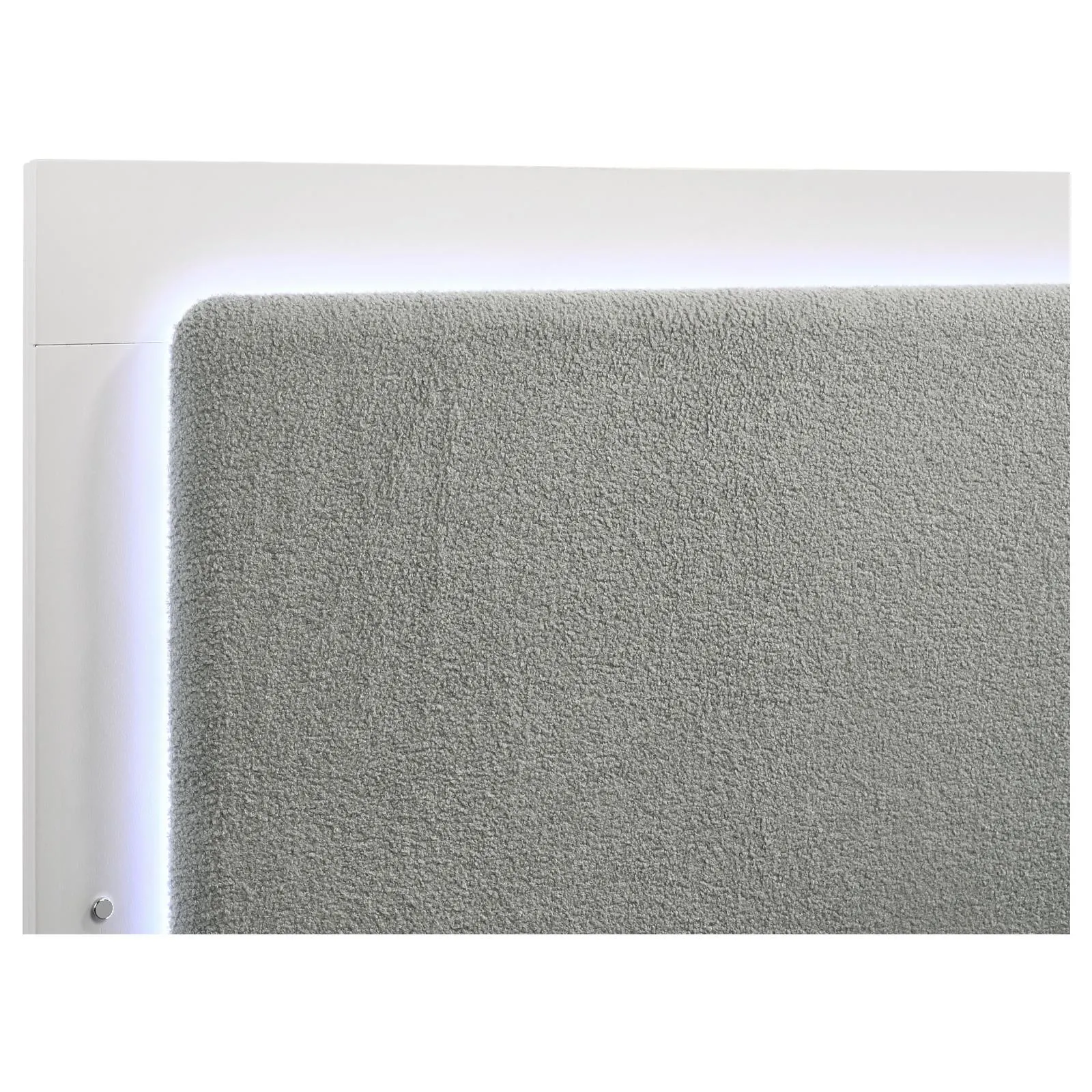 Caraway White and Gray Eastern King Bed with LED Headboard - Image 5