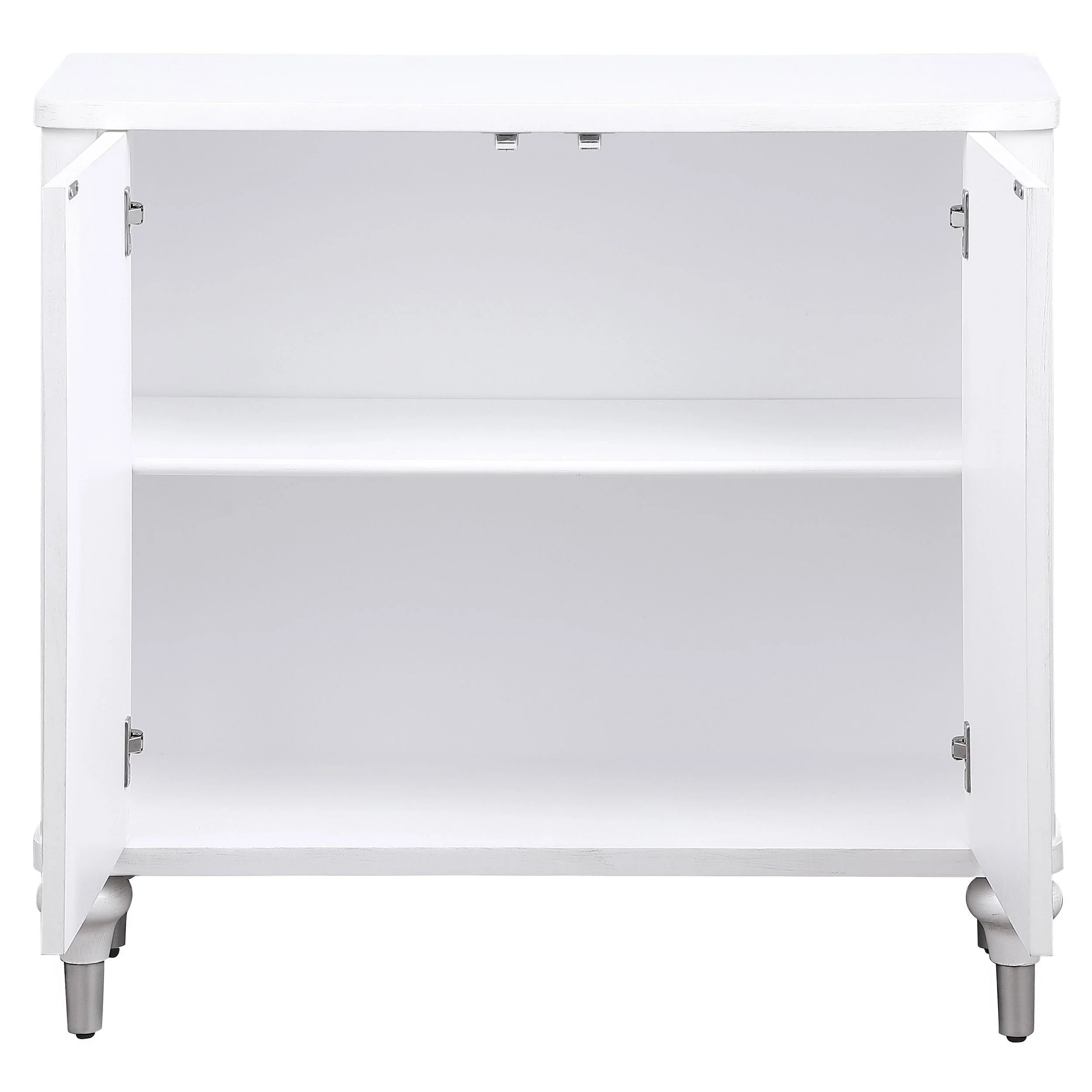Cardella Distressed White 2-Door Mandala Accent Cabinet - Image 3