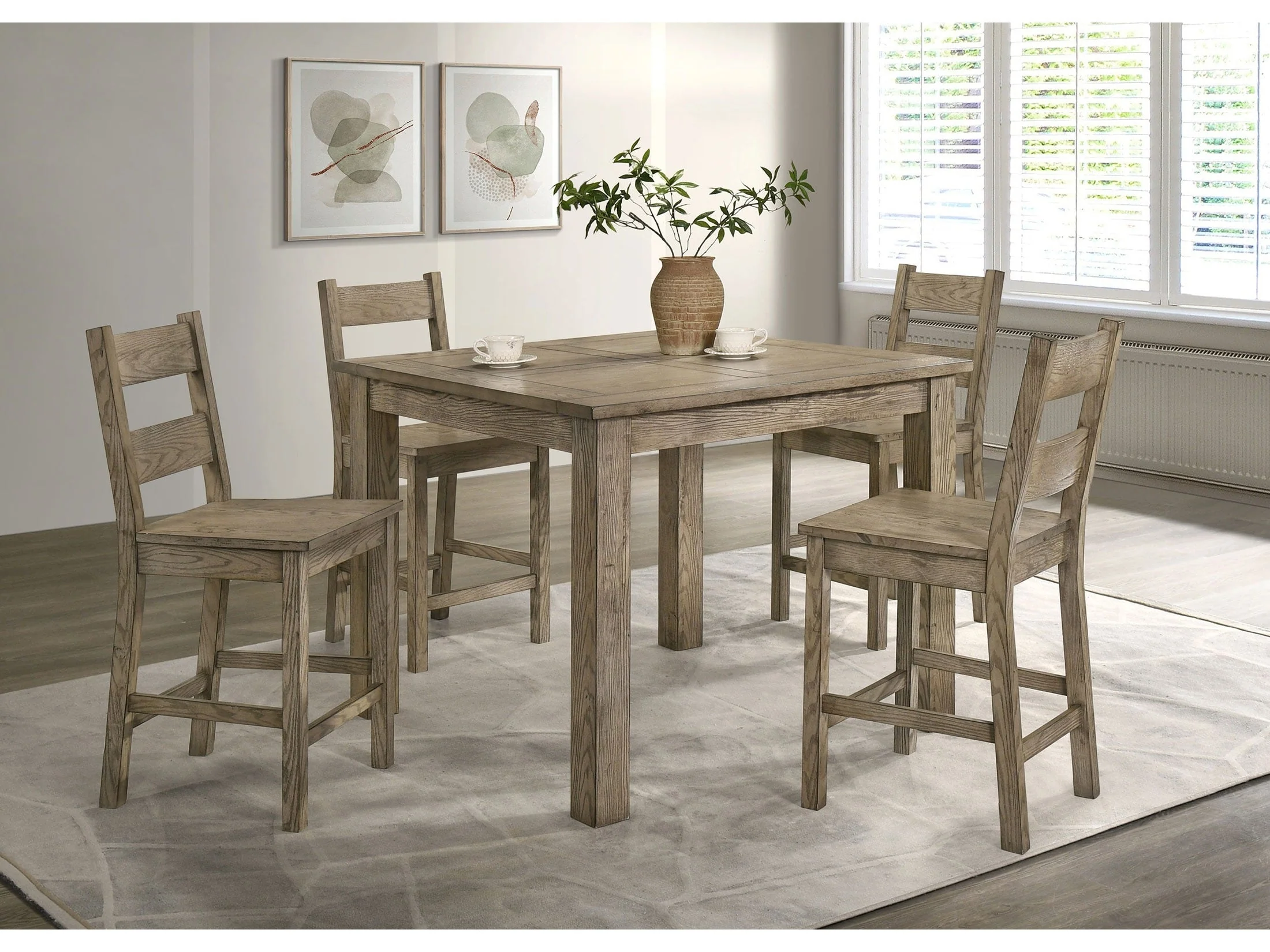 Cardova Vineyard Oak 5-piece Counter Height Dining Table Set