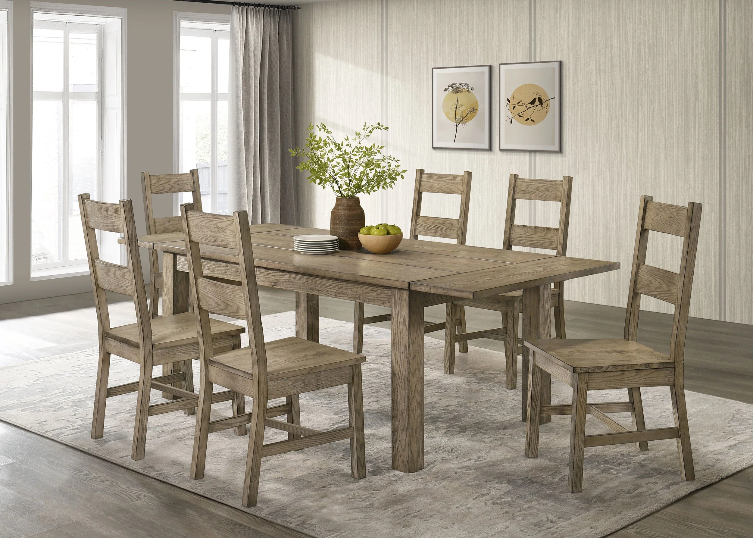 Cardova Vineyard Oak 87-inch Solid Wood Extension Dining Table - Image 15