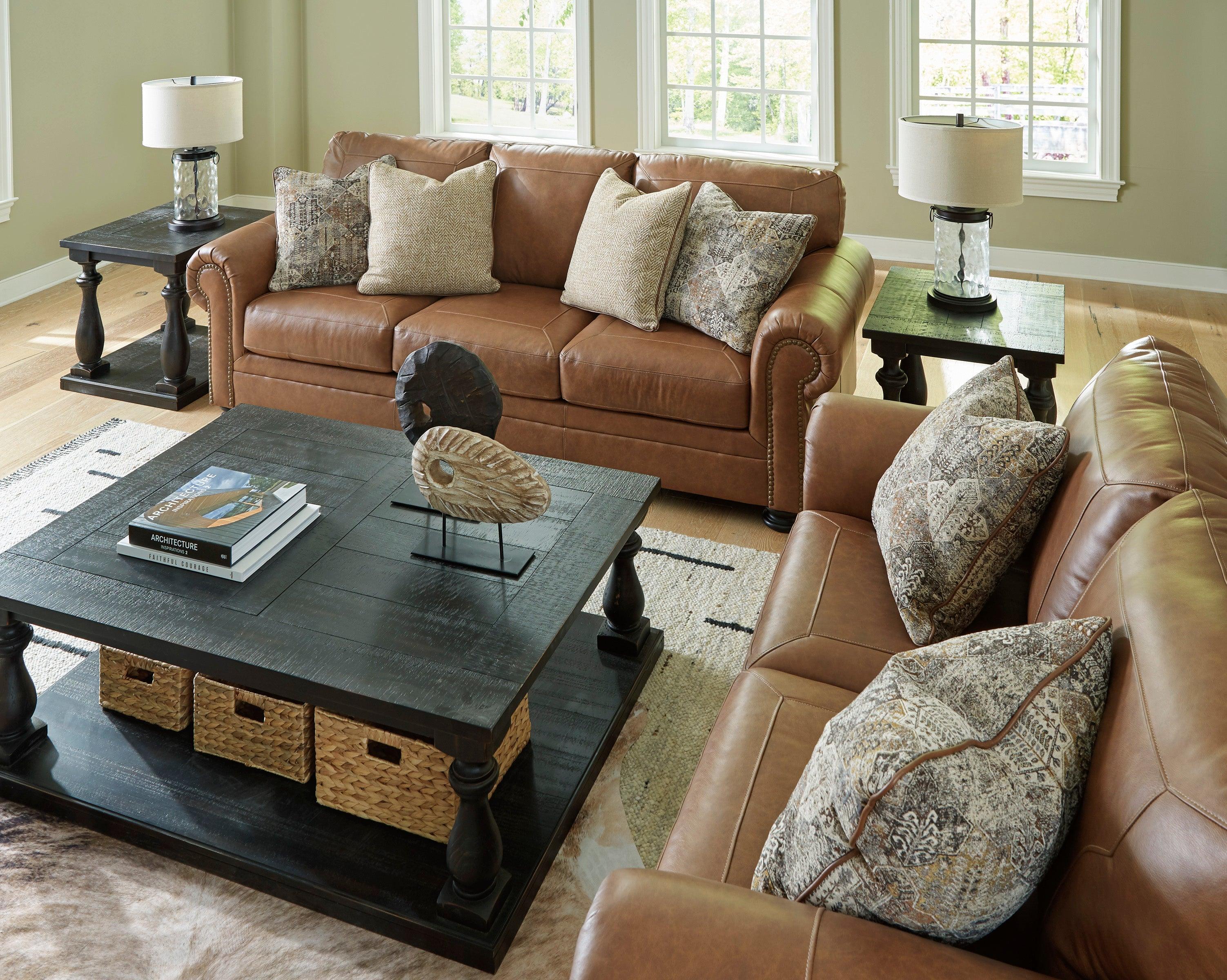 Carianna Caramel Leather Living Room Set - Image 3