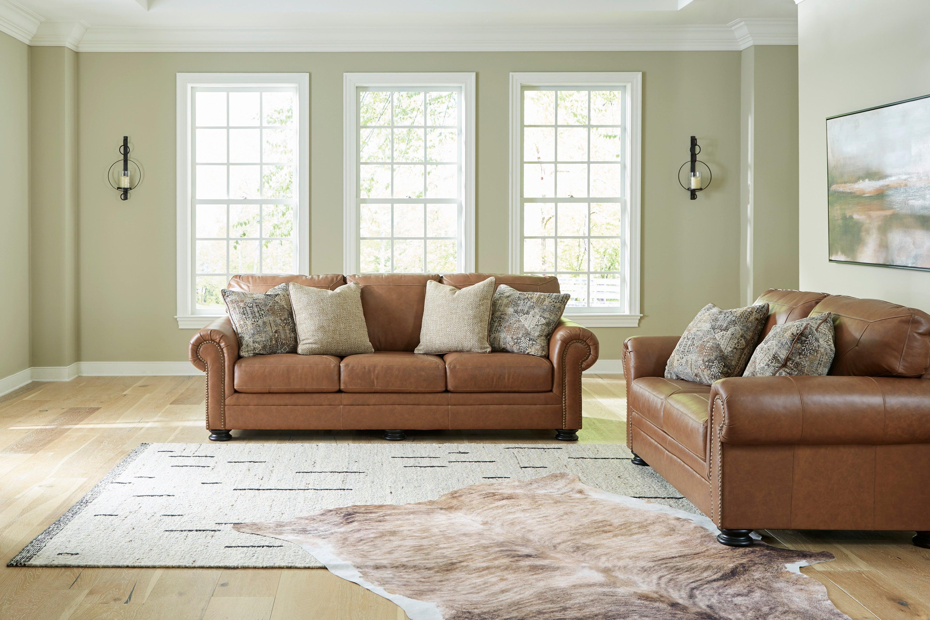 Carianna Caramel Leather Living Room Set - Image 4