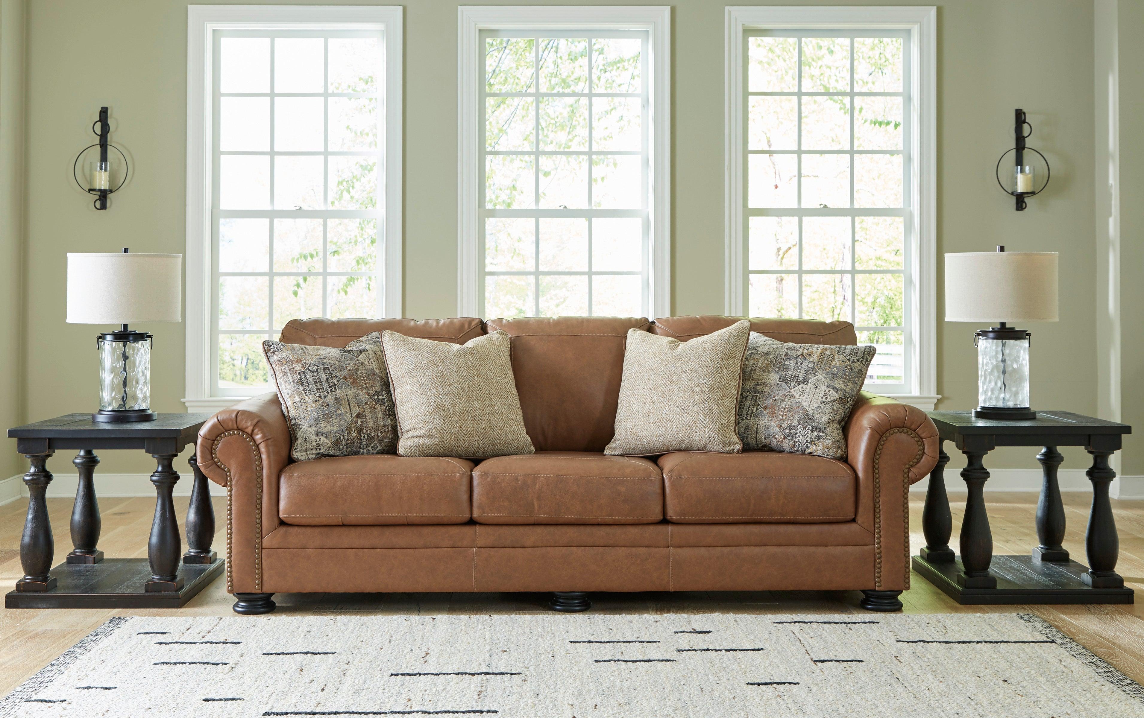 Carianna Caramel Leather Living Room Set - Image 5