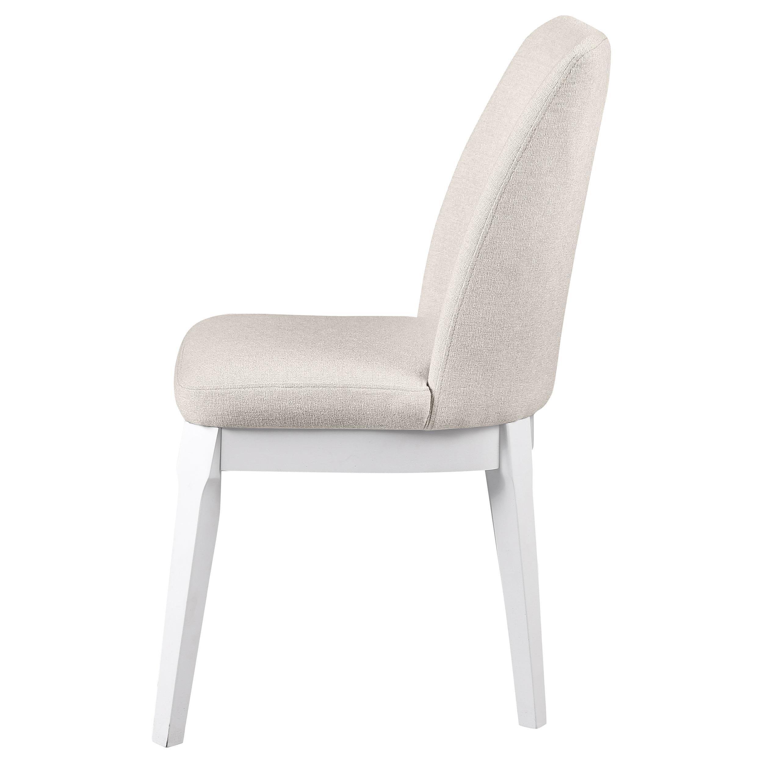 Carissa Upholstered Dining Side Chair Beige (Set of 2) - Image 6