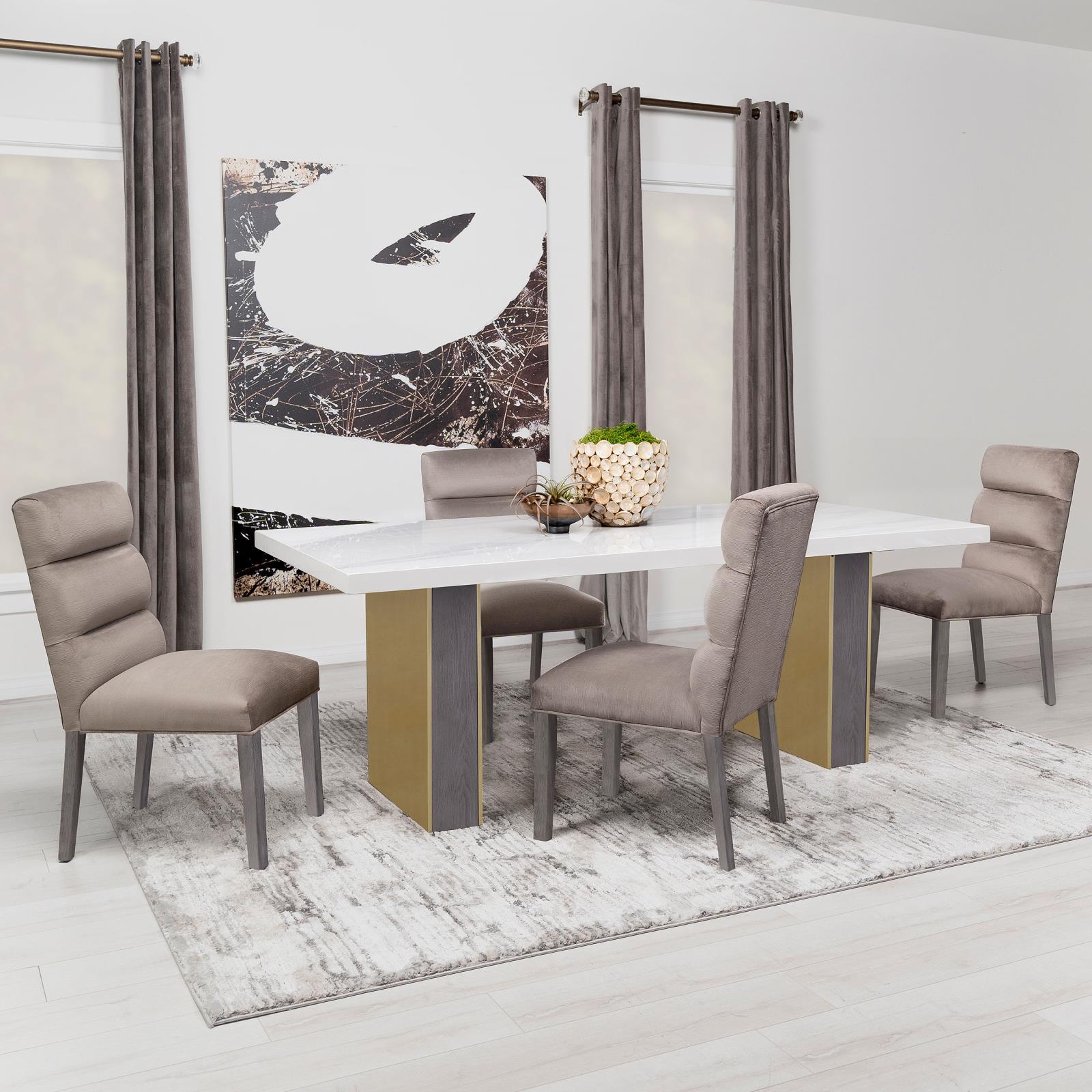 Carla Upholstered Dining Side Chair Stone (Set of 2) - Image 15